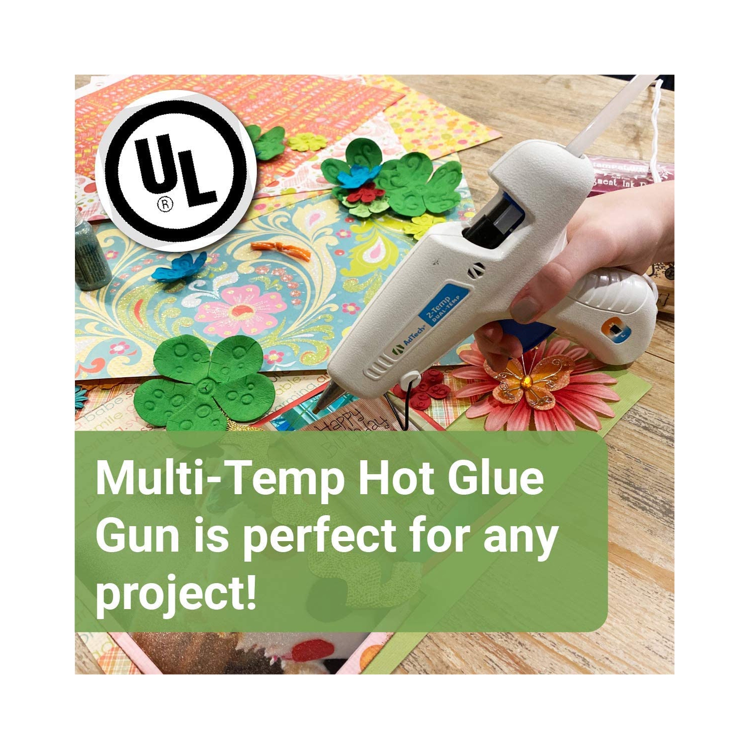 A 0453 2-Temp Dual Temperature Hot Glue Gun Full Size, White