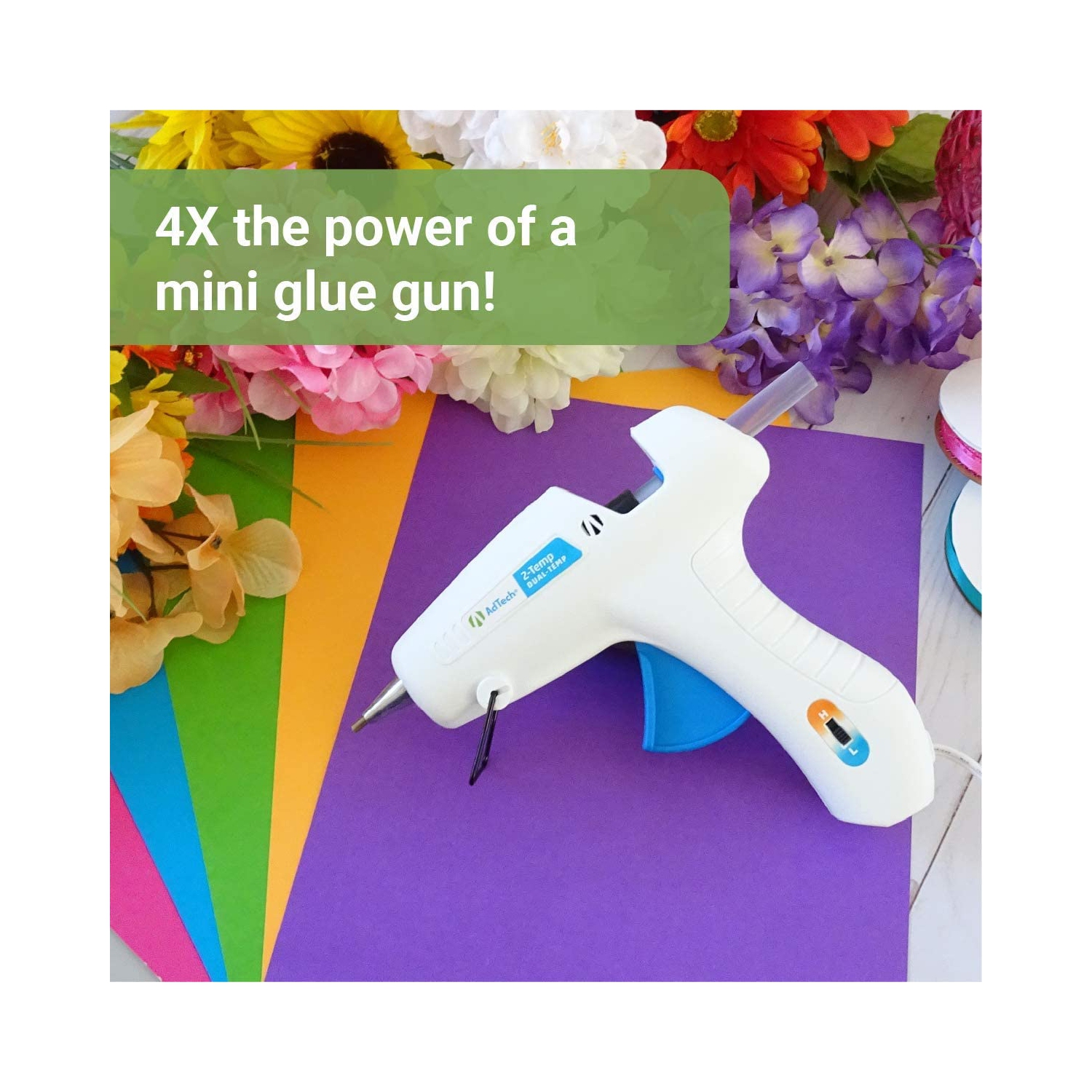 A 0453 2-Temp Dual Temperature Hot Glue Gun Full Size, White