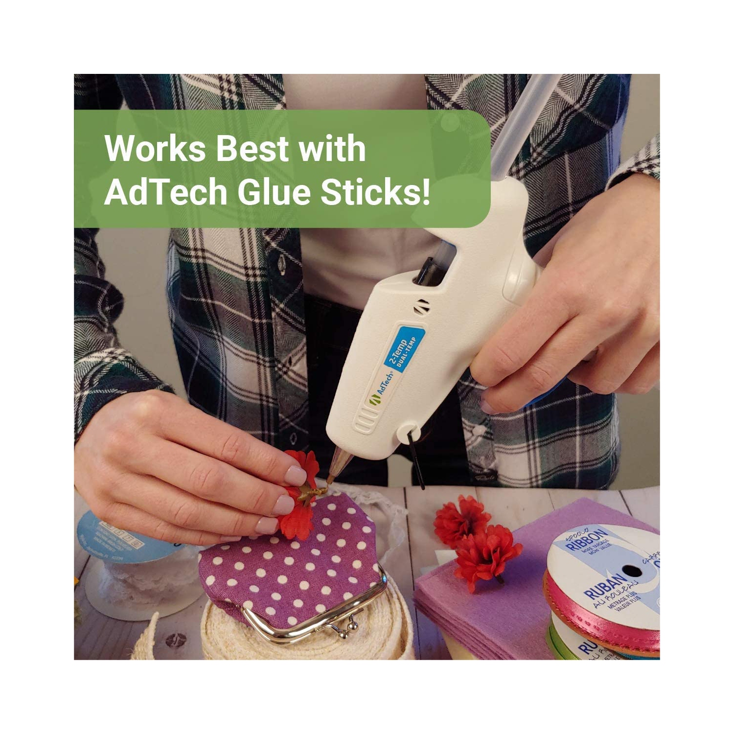 A 0453 2-Temp Dual Temperature Hot Glue Gun Full Size, White