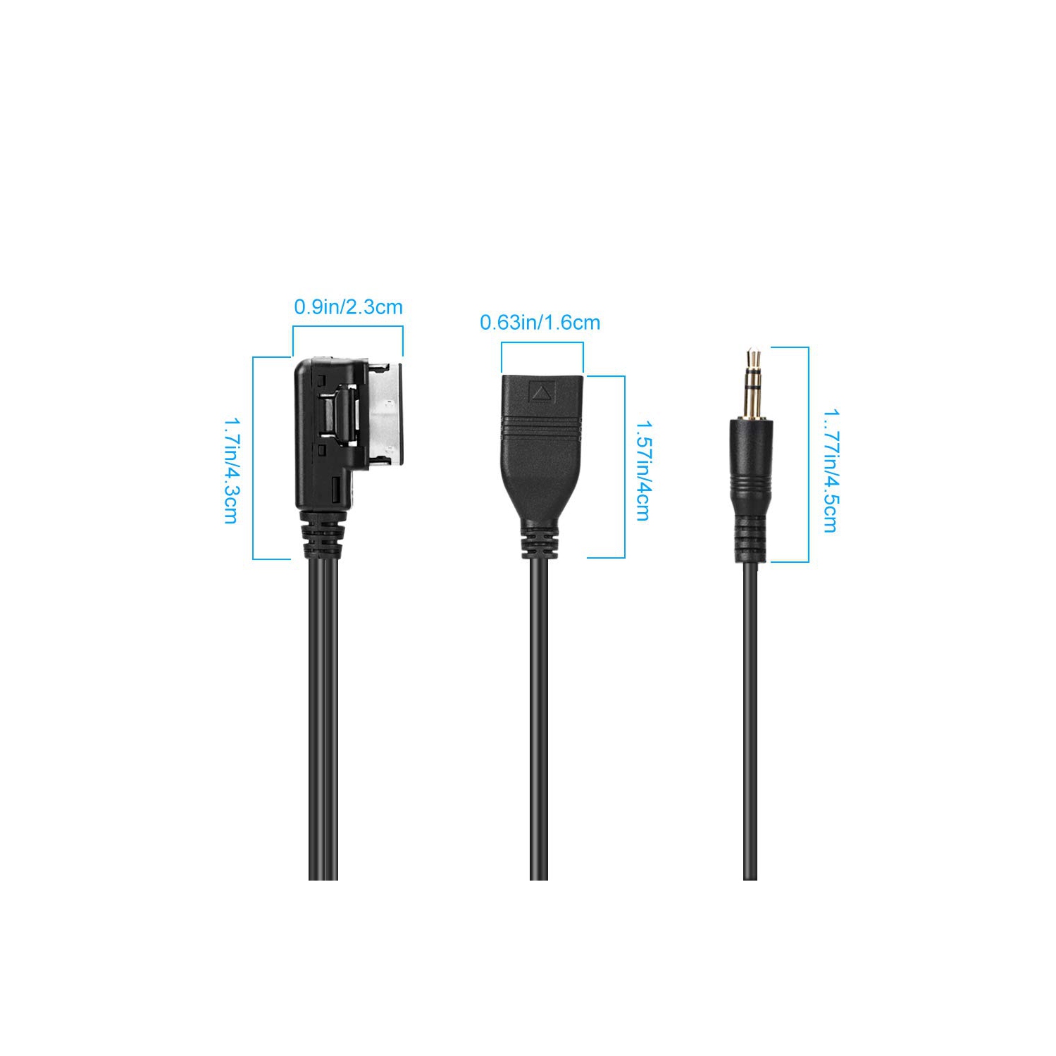 AMI USB 3.5mm Aux Cable VW 3.5mm USB Adapter AMI MMI Audio Music Interface Cord Charger Cable for VW Audi S5 Q5 Q7 A3