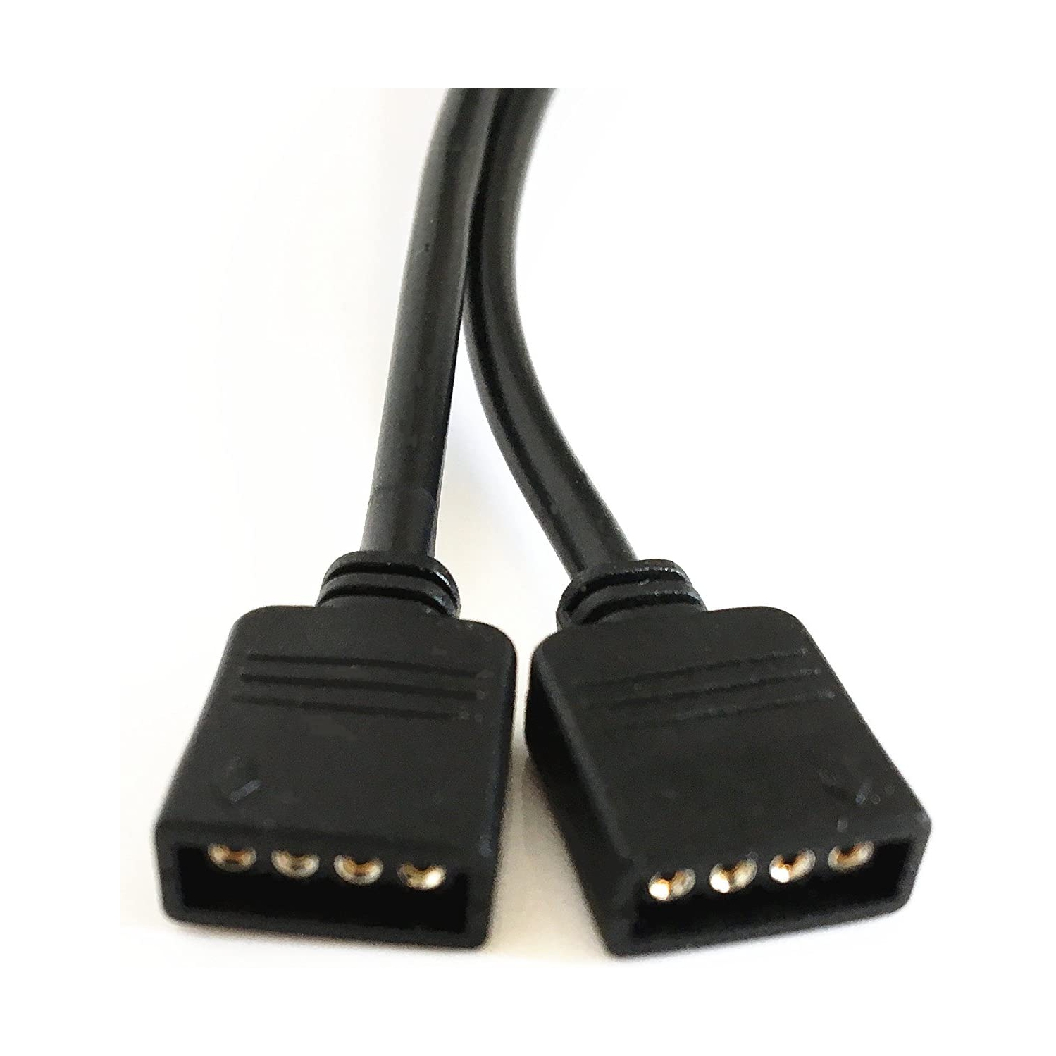 2PCS Black 4 Pins LED Splitter Cable LED Strip Connector 2 Way Splitter Y Splitter for One to Two RGB 5050 3528 LED