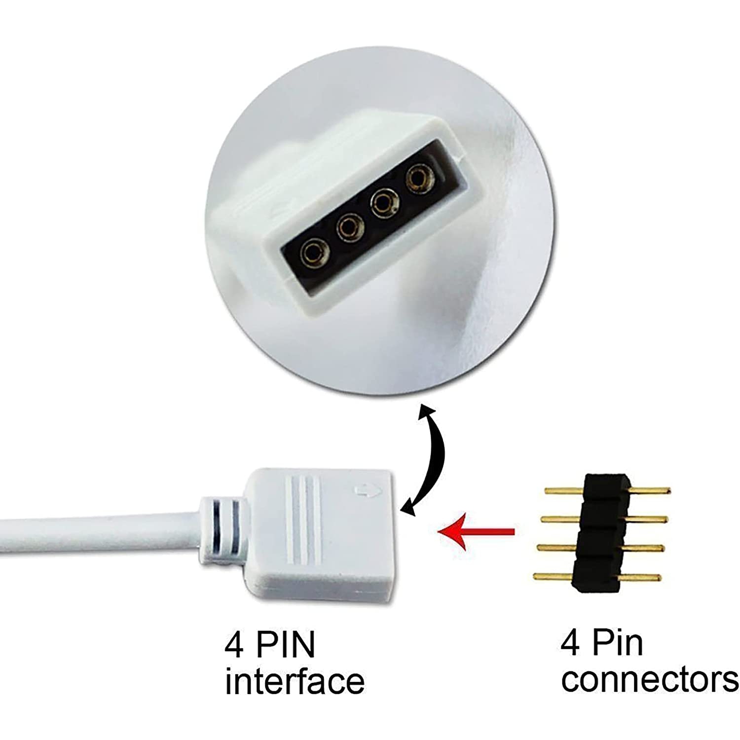 Connecteur LED à 4 broches, câble d'extension pour smd Strip Light