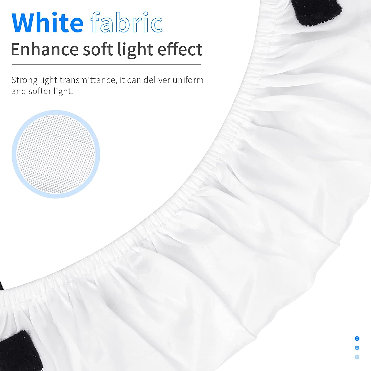 Diffuseur de lumière pliable de 18 po pour boîte à lumière de 75 W, anneau lumineux
