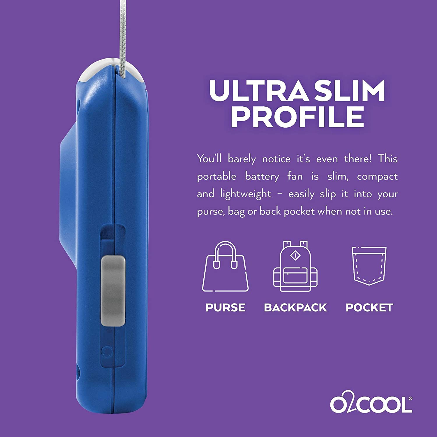 Deluxe Necklace Fan, Blue