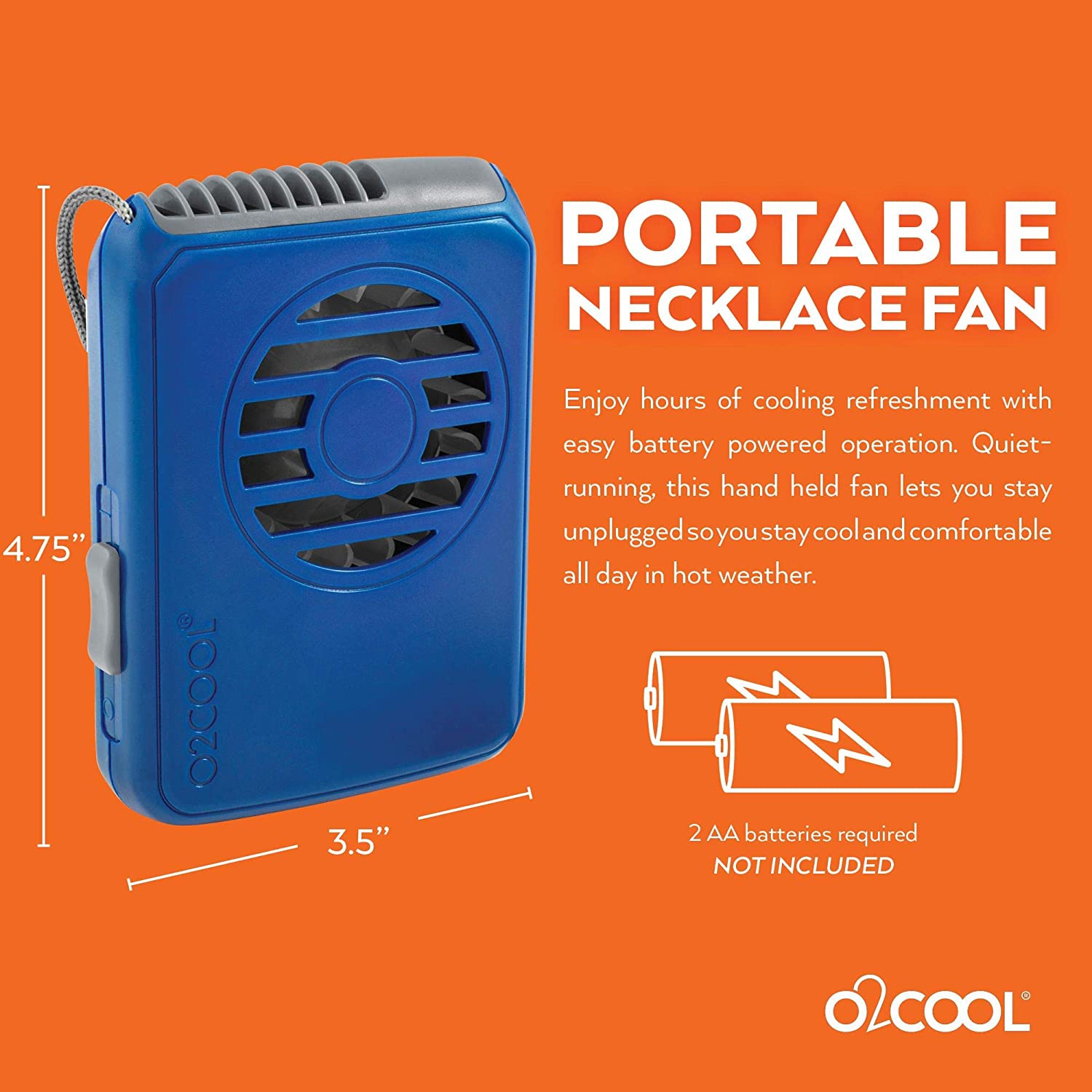 Deluxe Necklace Fan, Blue