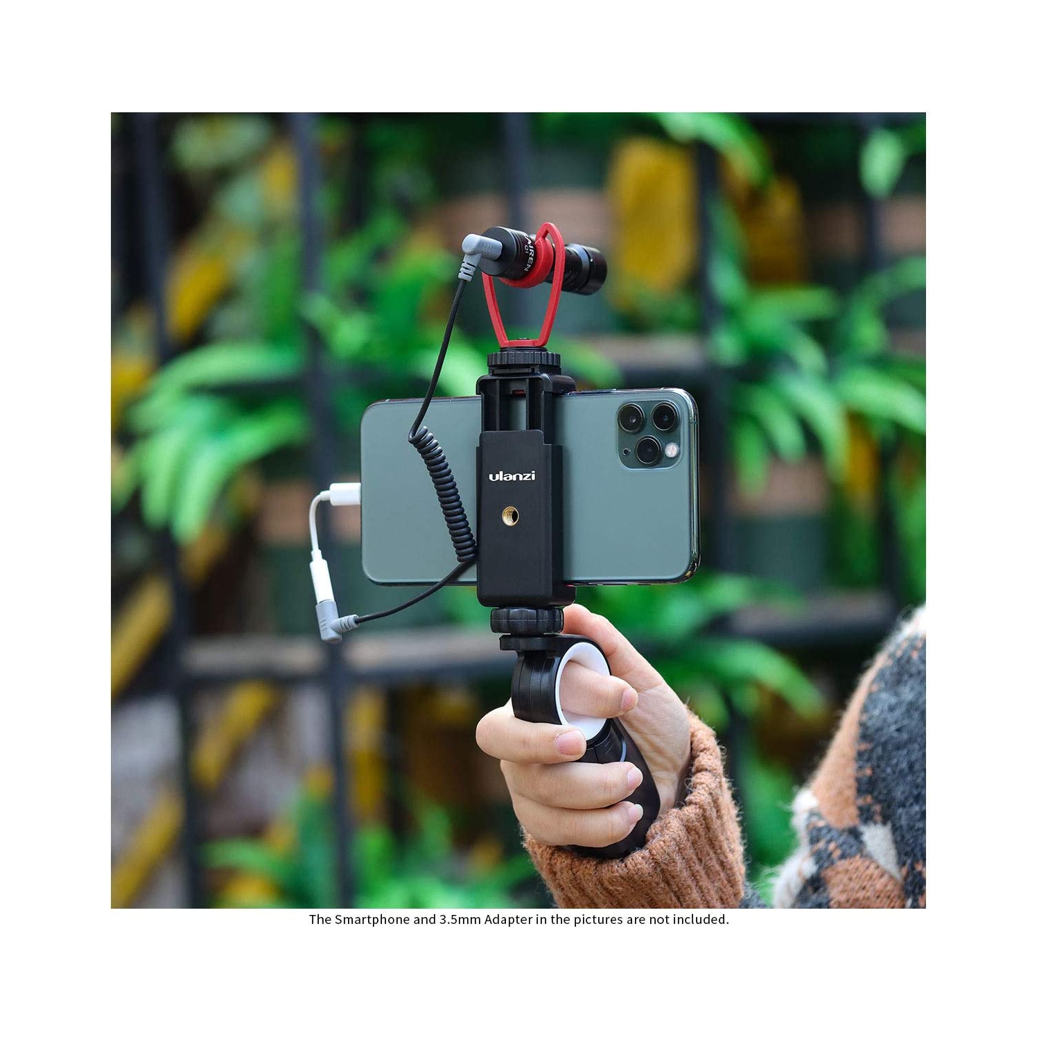 ST-07 Phone Tripod Mount with Cold Shoe Mount for Microphone LED Video Light 1/4'' Tripod Screw for iPhone