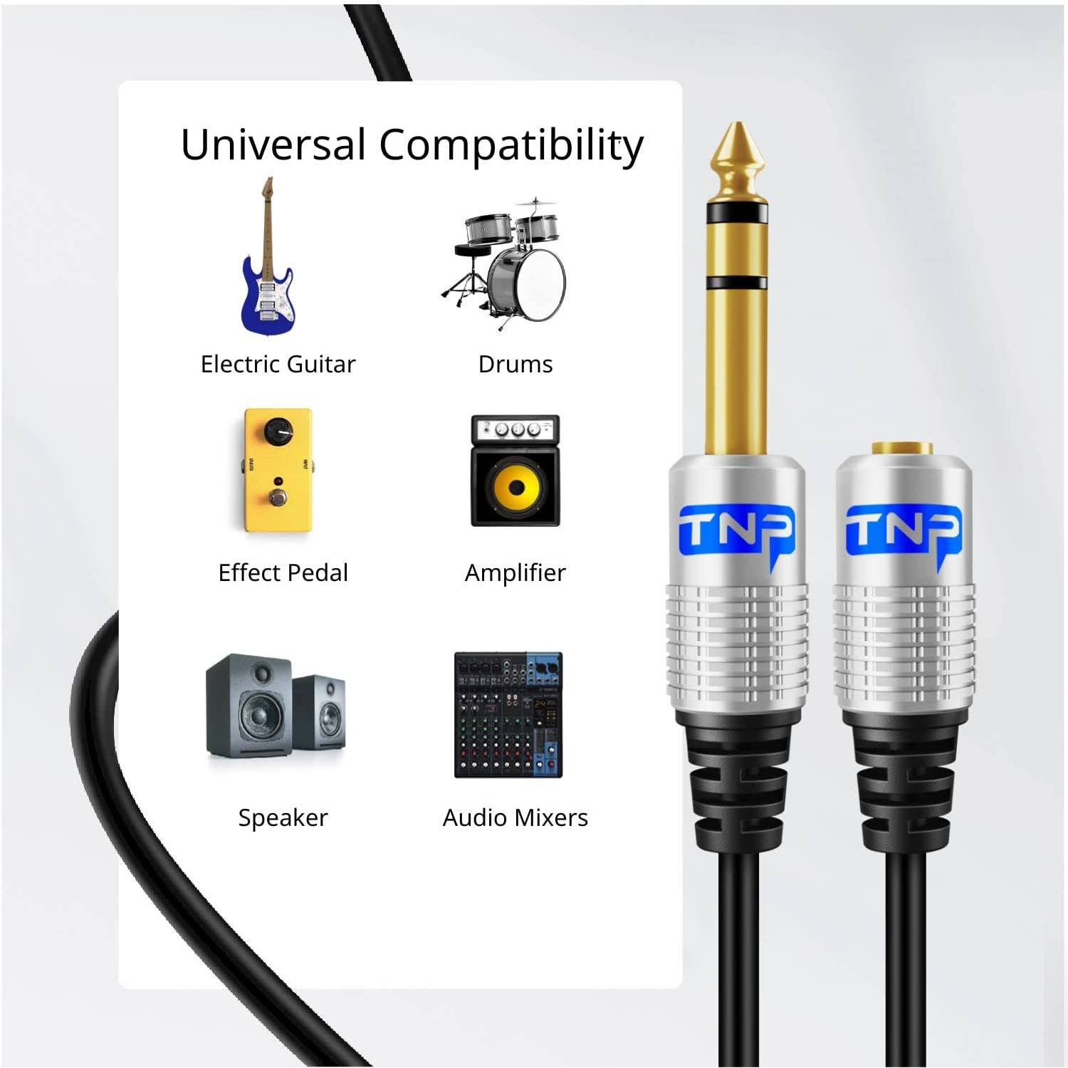 Adaptateur de câble 4 po à 3,5 mm 8 po de haute qualité TNP - câble de prise audio stéréo TRS mâle à femelle