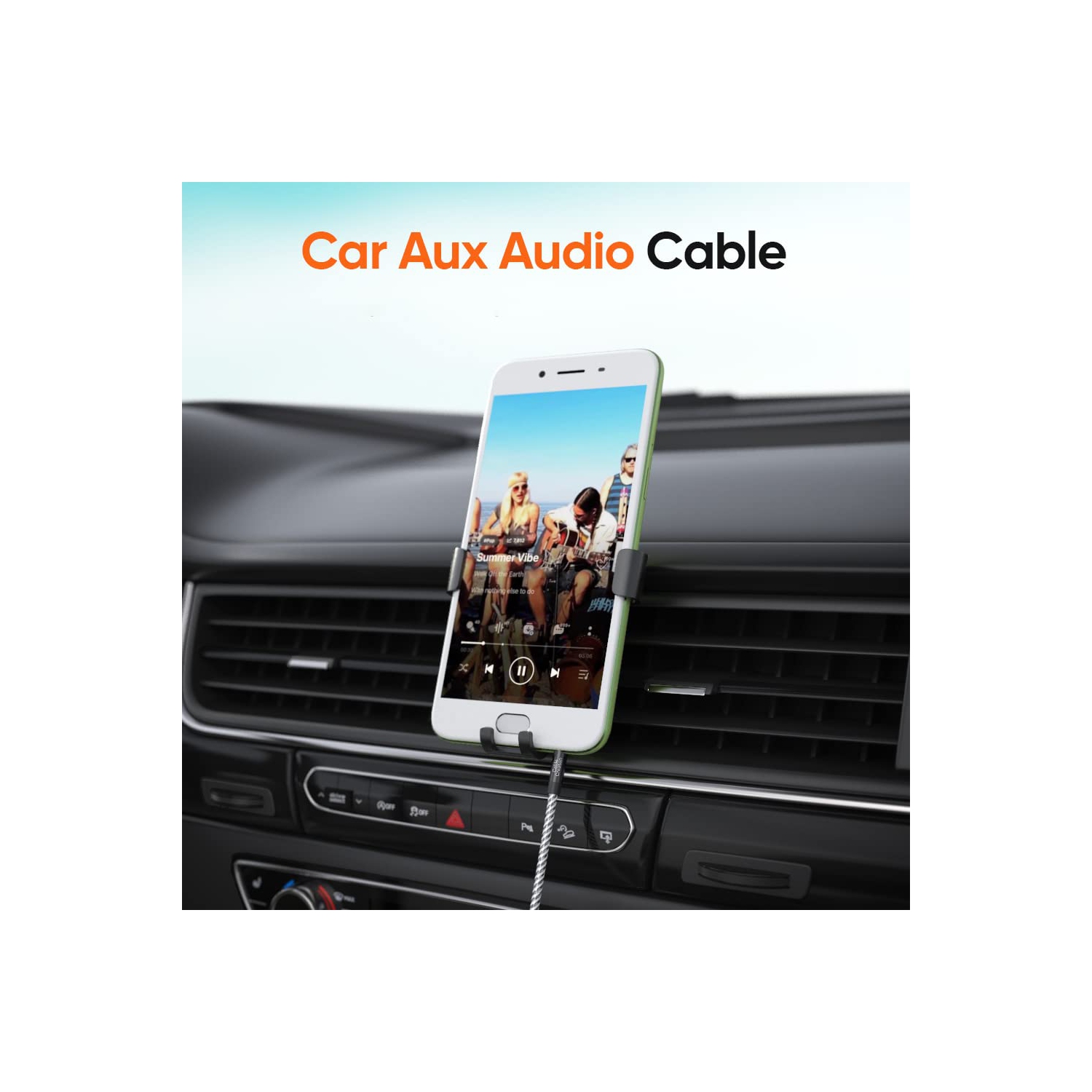 Câble auxiliaire de 3 pi, câble audio stéréo auxiliaire 3,5 mm mâle à mâle compatible avec la voiture, les écouteurs, les iPod,