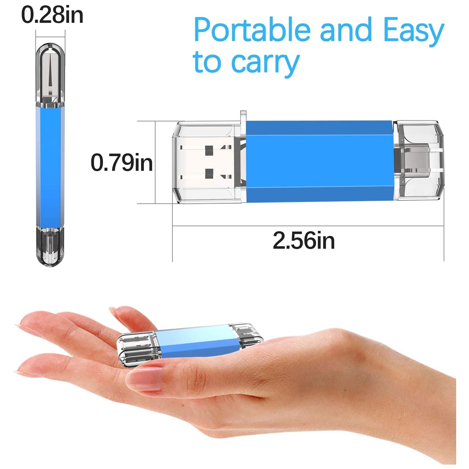 Clé USB de type C, clé USB 3.0, deux disques durs, 64 Go, clé USB pour téléphones intelligents USB-C, nouveau MacBook et