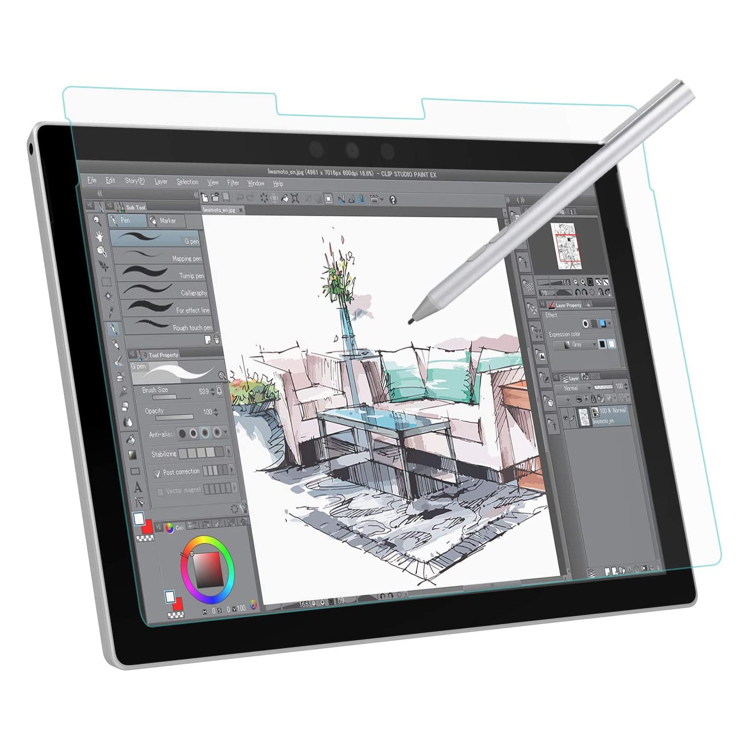 Like Paper Screen Protector, Write, Draw and Sketch with The Surface Pen Like on Paper, Anti Reflection PET Film