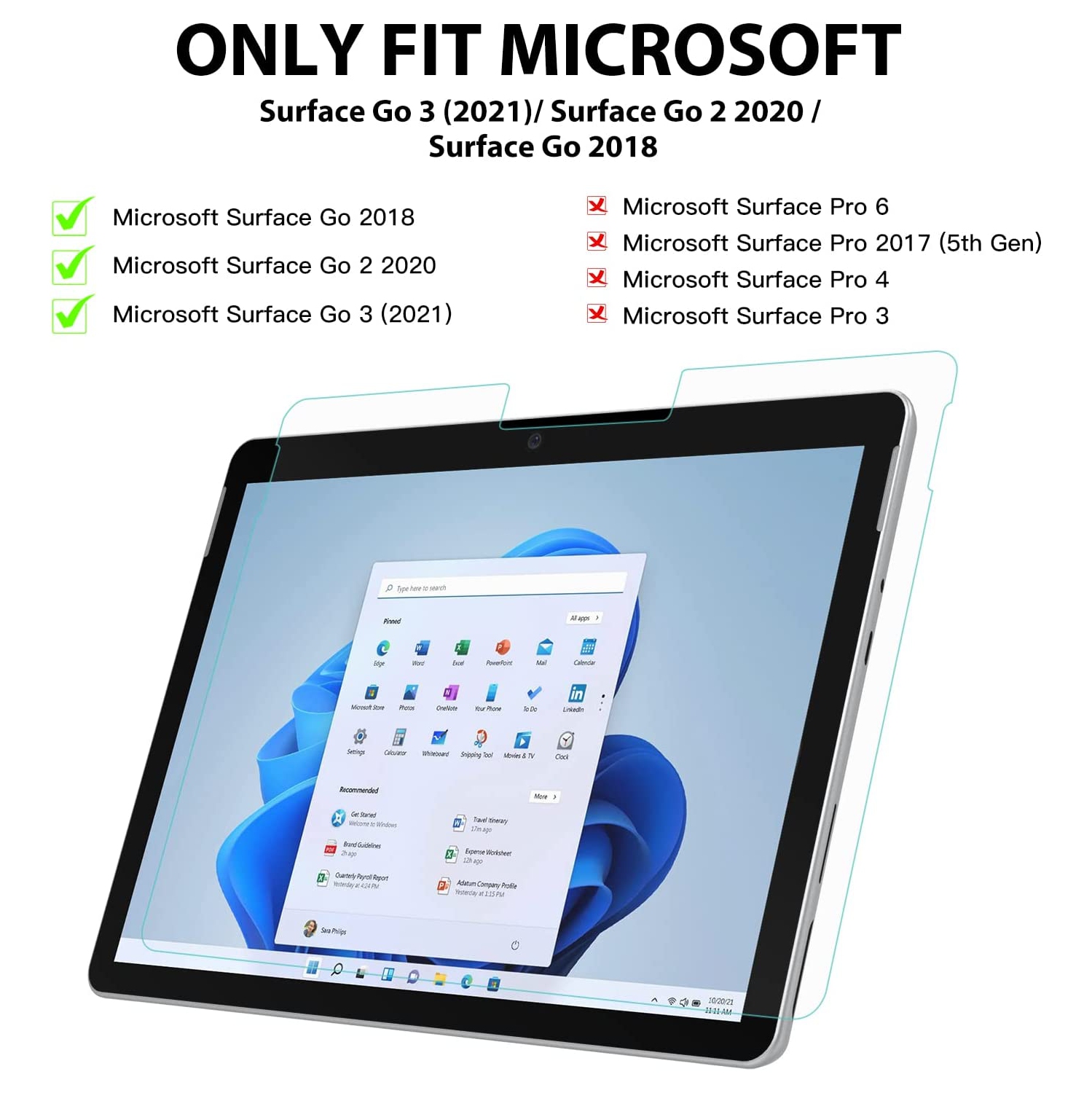 Protecteur d’écran semblable au papier compatible avec la Surface Go 3 de Microsoft/la Surface Go 2 2020/la Surface Go 2018 de Microsoft