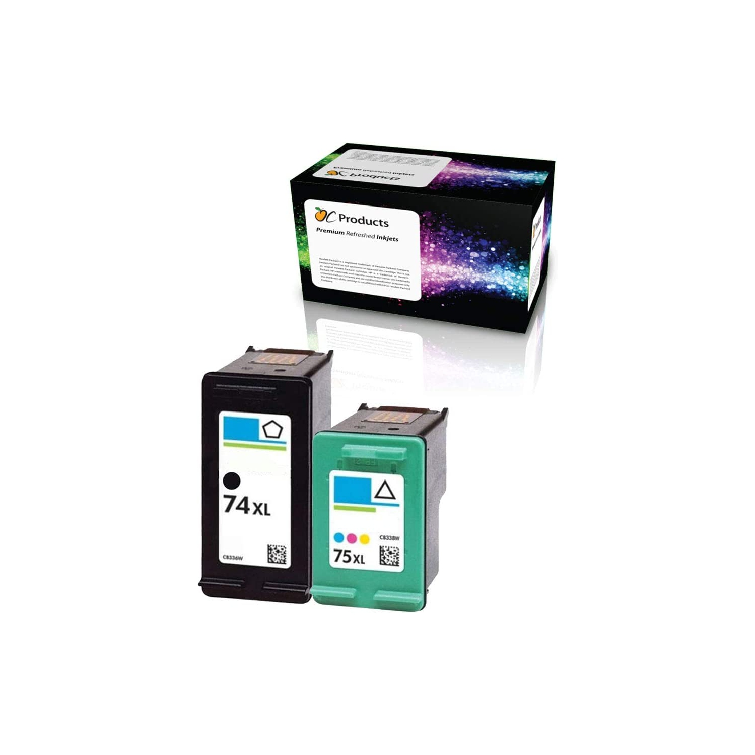 Cartouche d’encre de rechange HP 74XL 75XL renouvelée pour HP Officejet J6480 Photosmart C4400 C4380 C44500 Deskjet