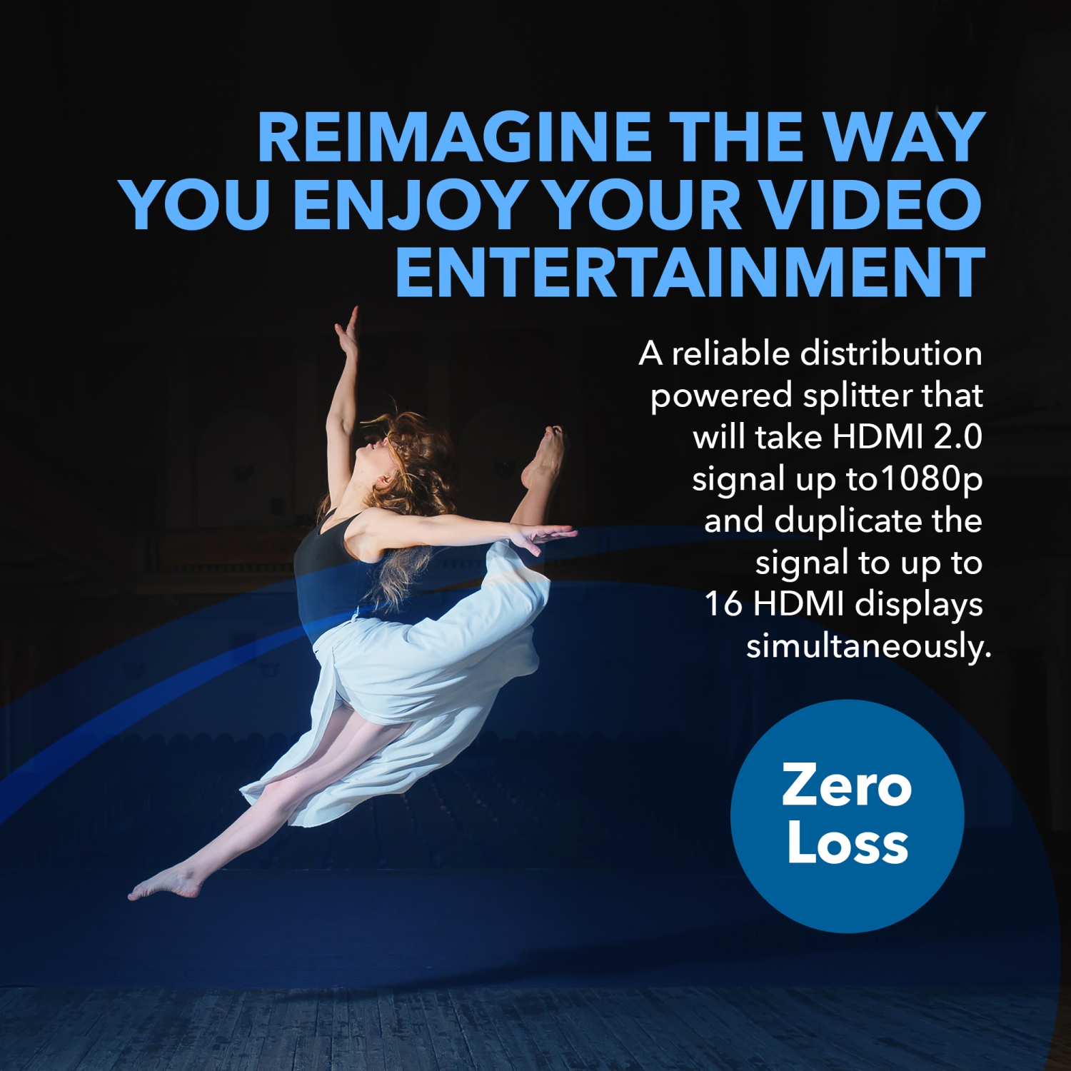 1x16 HDMI Splitter : 1-In 16-Out, UltraHD 4K, EDID