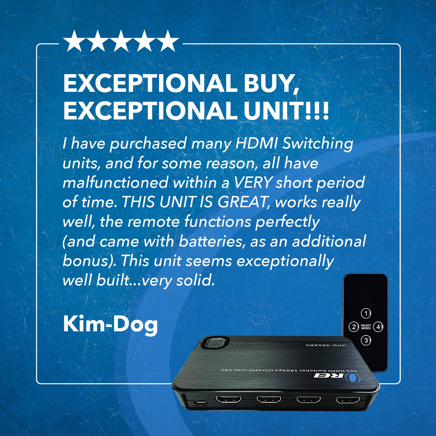 4K ARC 4x1 HDMI Switcher - Supports 4K @ 60Hz, Connect Sound Bar With ARC