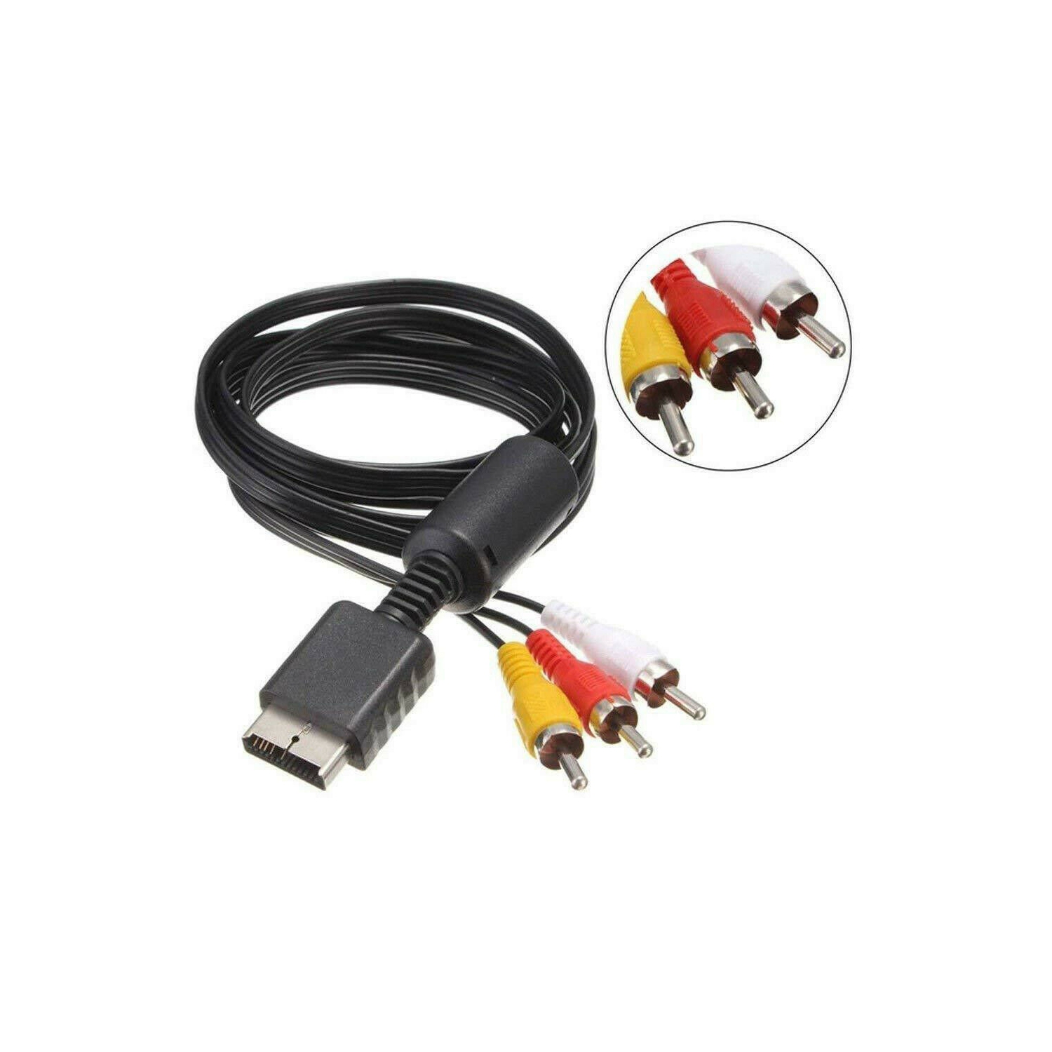 Sony Playstation 2 3 PS3 PS2 PS1 RCA AV Composite Cable Adapter Audio Video