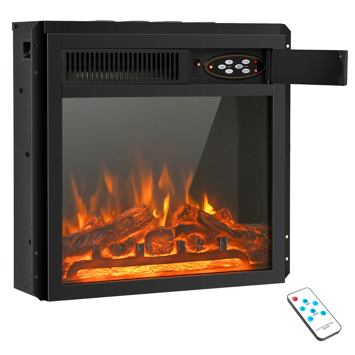 Costway 18" Electric Fireplace Insert 5100 BTU Freestanding Heater with Remote Control