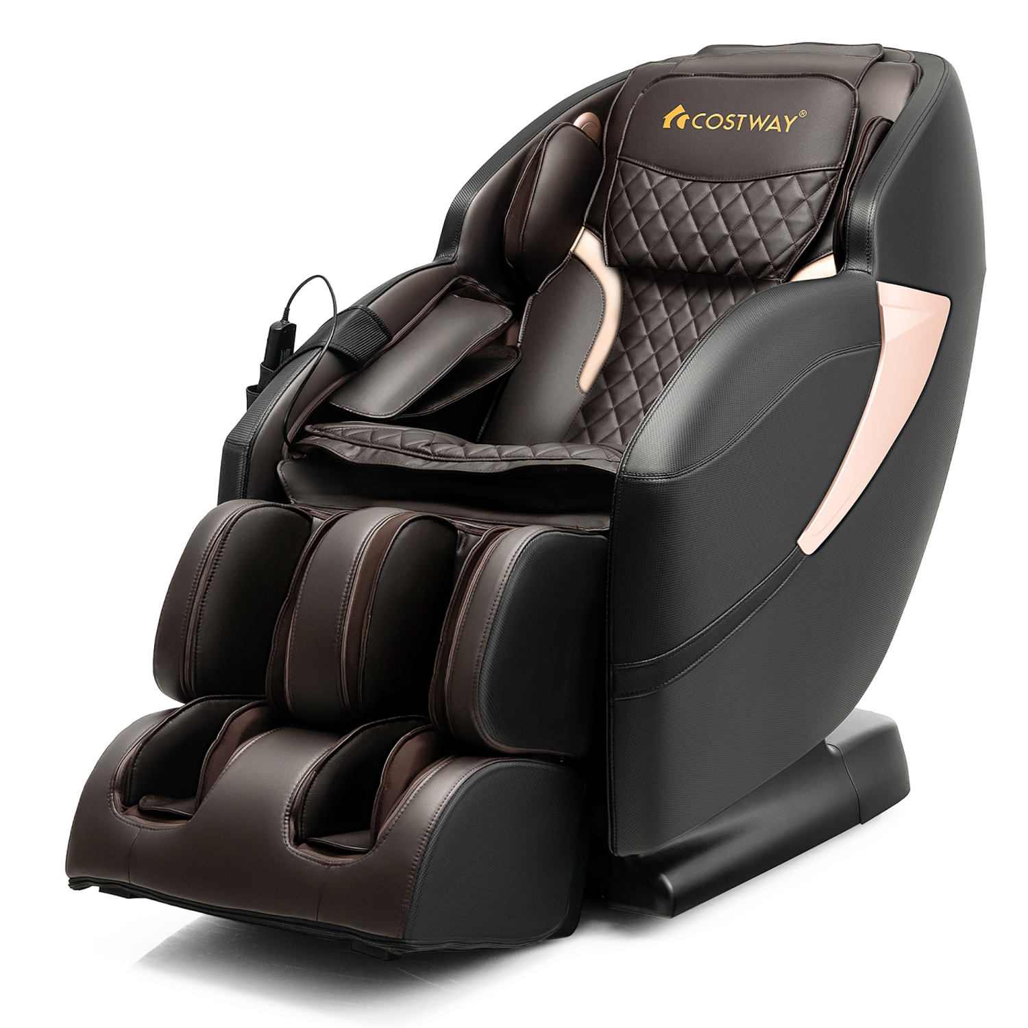 Costway Zero Gravity SL-Track Full Body Massage Chair (JL10025WL) w/ Voice Control Heat Roller