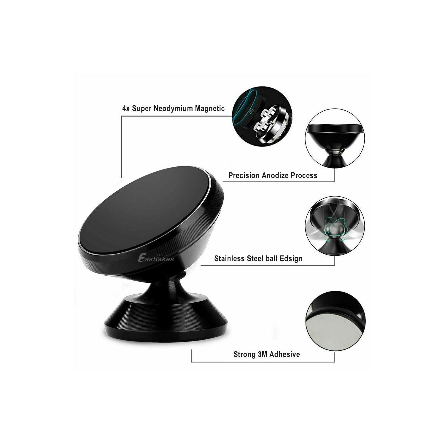 Universal Dashboard Magnetic Car Cell Phone Holder Mount, Hands Free Clip Mount on Dashboard for Cellphones