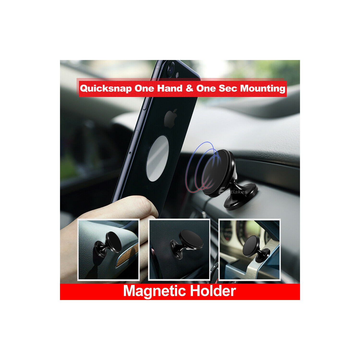 Universal Dashboard Magnetic Car Cell Phone Holder Mount, Hands Free Clip Mount on Dashboard for Cellphones