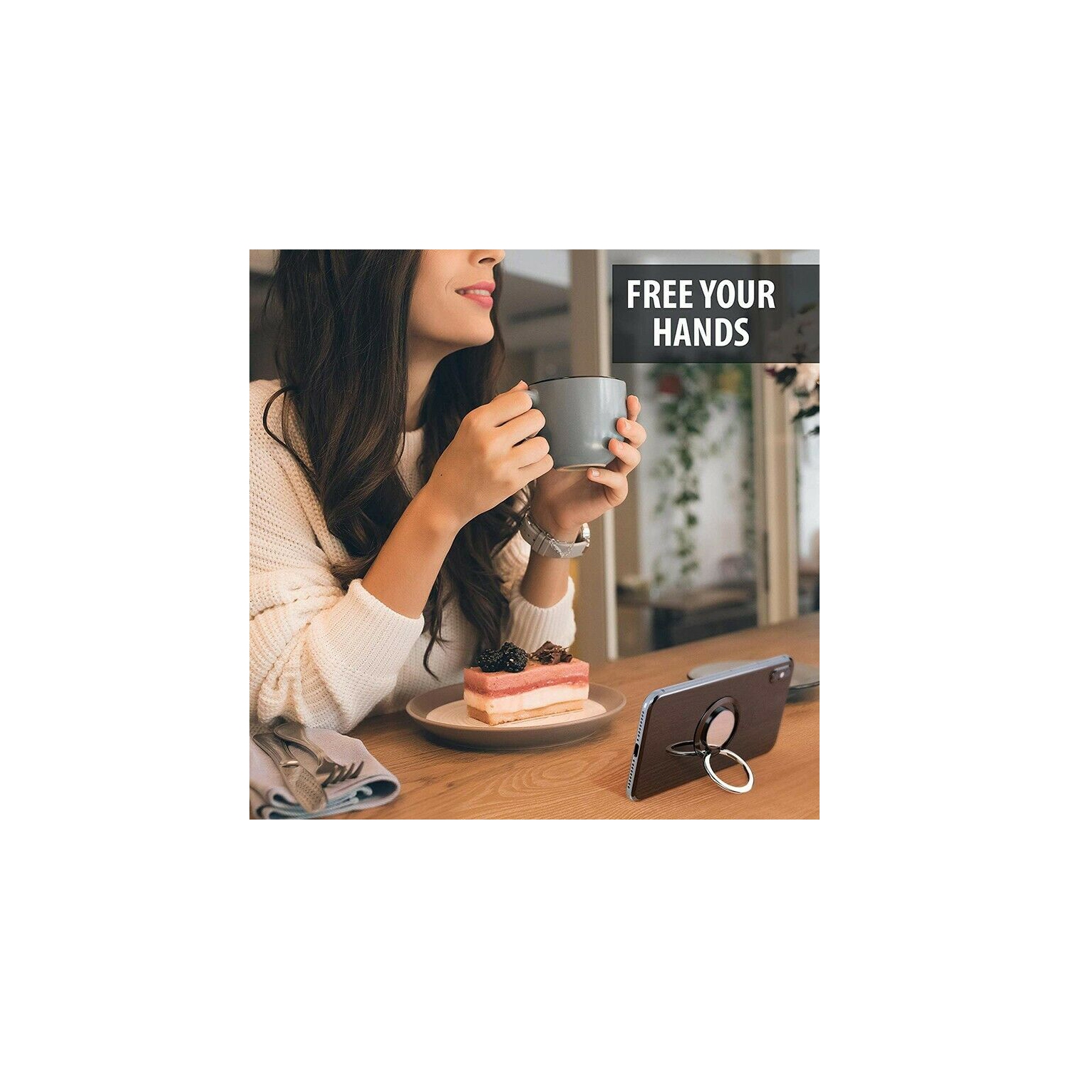 Goospery Mobile Cell Phone Finger Ring Stand Holder