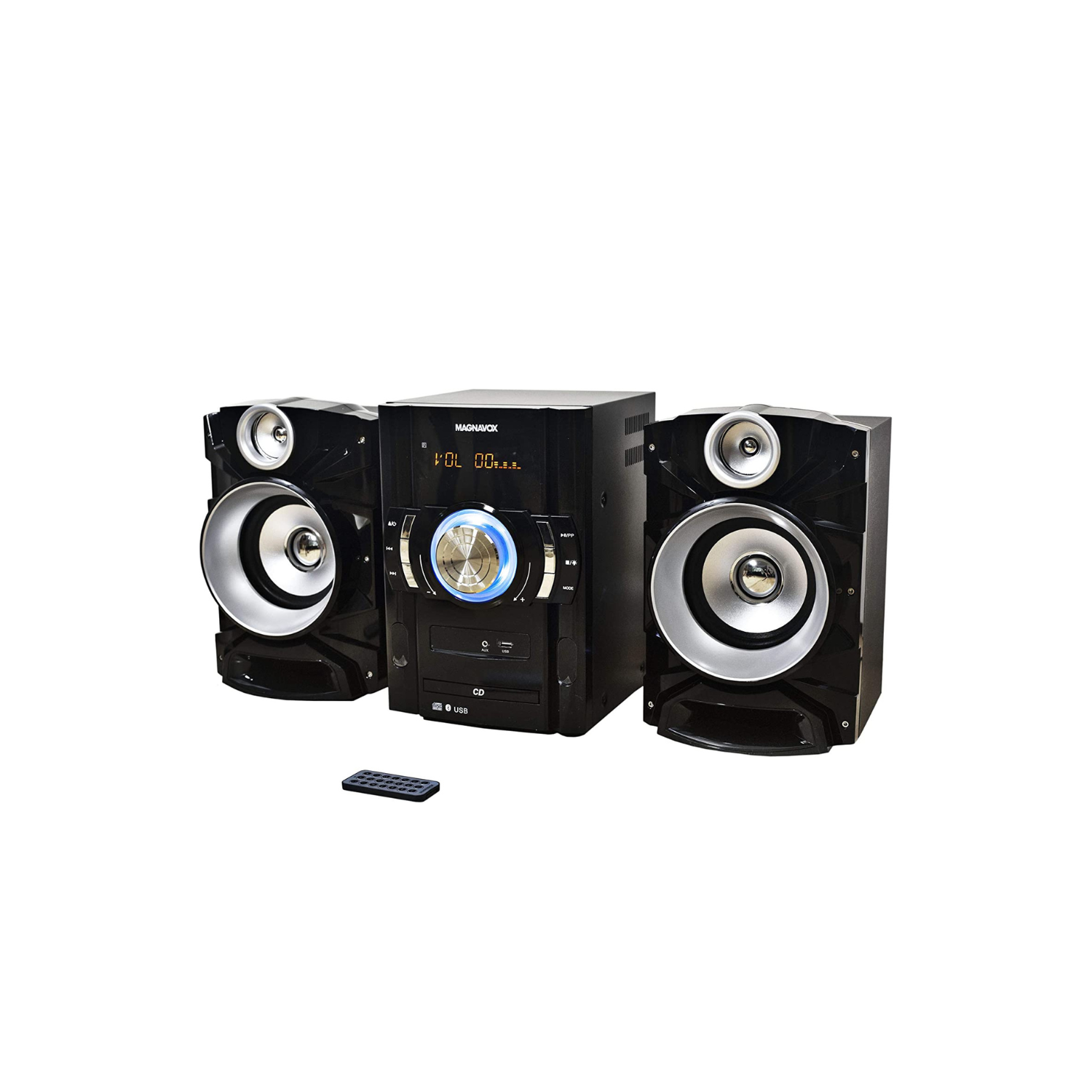 Magnavox – système audio d’étagère 3 pièces pour CD avec radio FM stéréo numérique PLL MM440, technologie sans fil Bluetooth