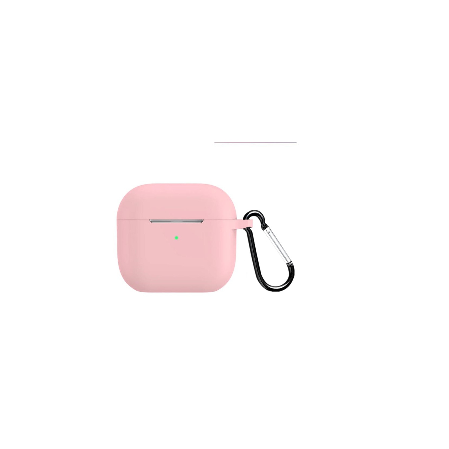 【CSmart】 AirPods Case Silicone Thin Soft Skin Non-Slip Protective Cover with Key Chain for Apple AirPods Pro, Light Pink