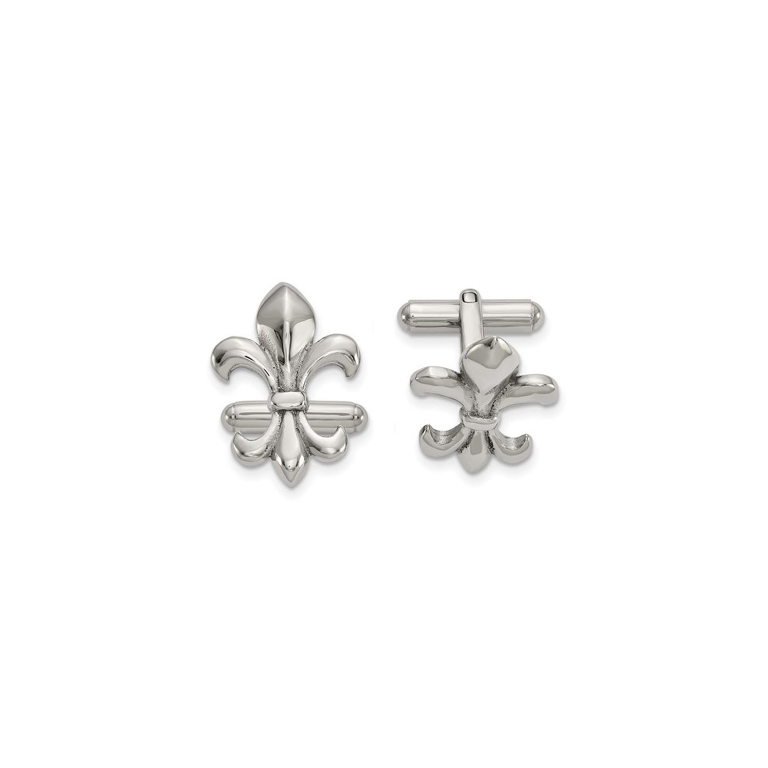 Mens Fleur de Lys Poighed Cuff Liens en acier inoxydable