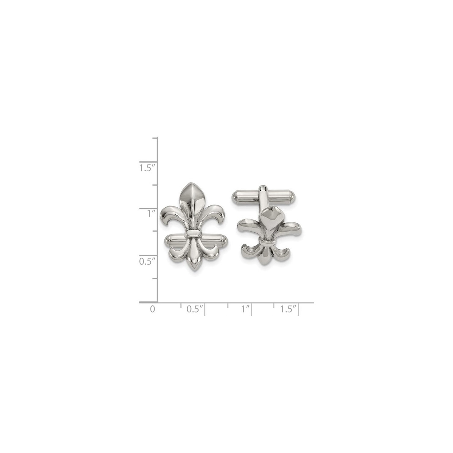 Mens Fleur de Lys Poighed Cuff Liens en acier inoxydable