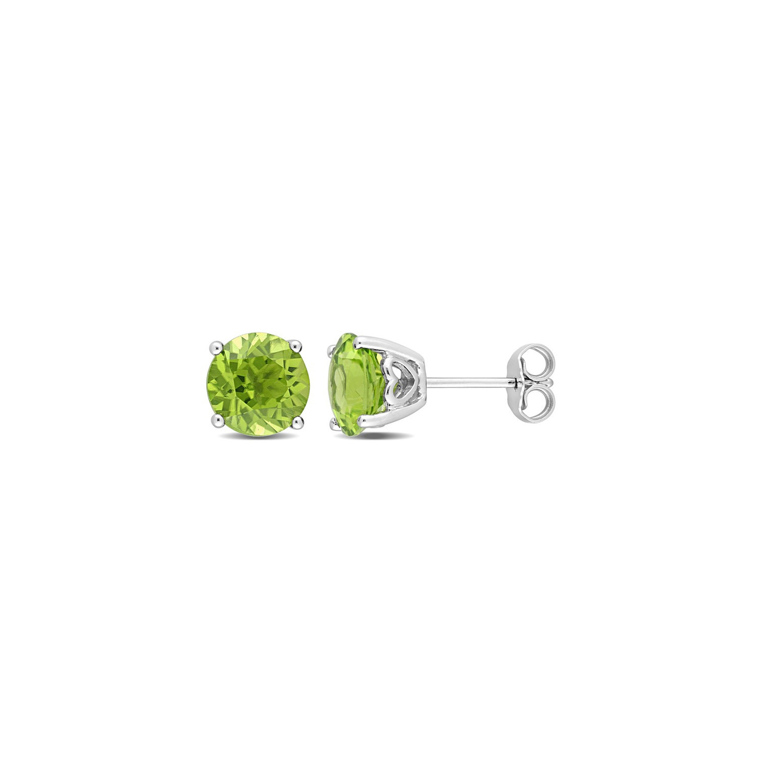 4.00 Carat Peridot Solitaire Stud Earrings in Sterling Silver