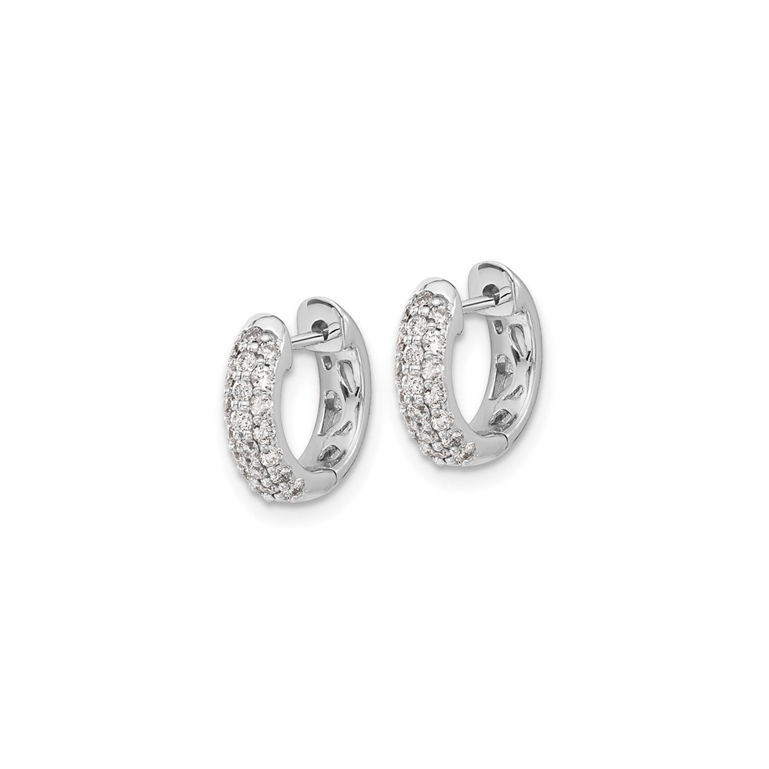 1/2 Carat Diamond Hoop Earrings in 10K White Gold