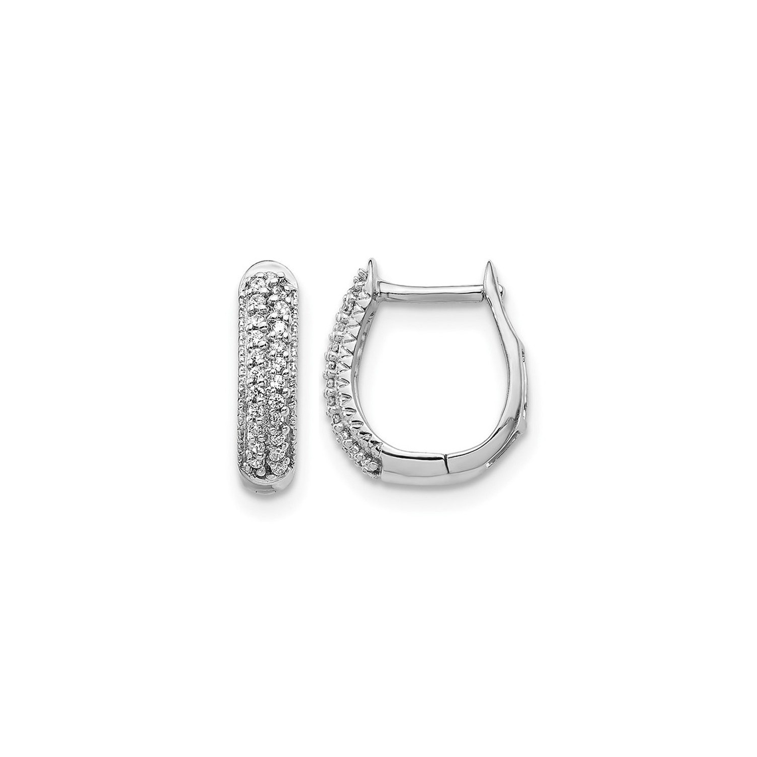 1/7 Carat (ctw) Diamond Huggy Hoop Earrings in 10K White Gold