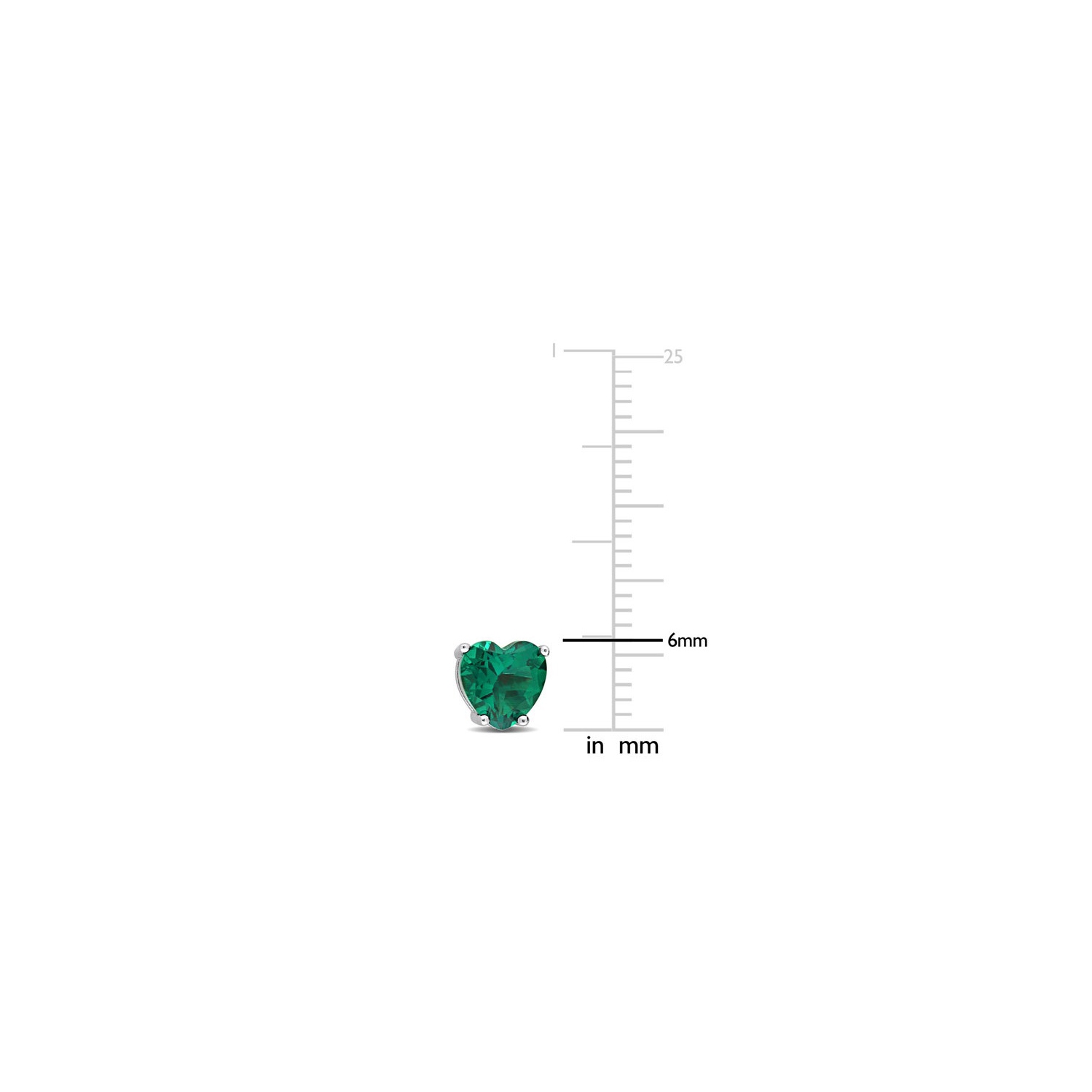 1.50 Carat Lab-Created Emerald Heart Stud Earrings in Sterling Silver