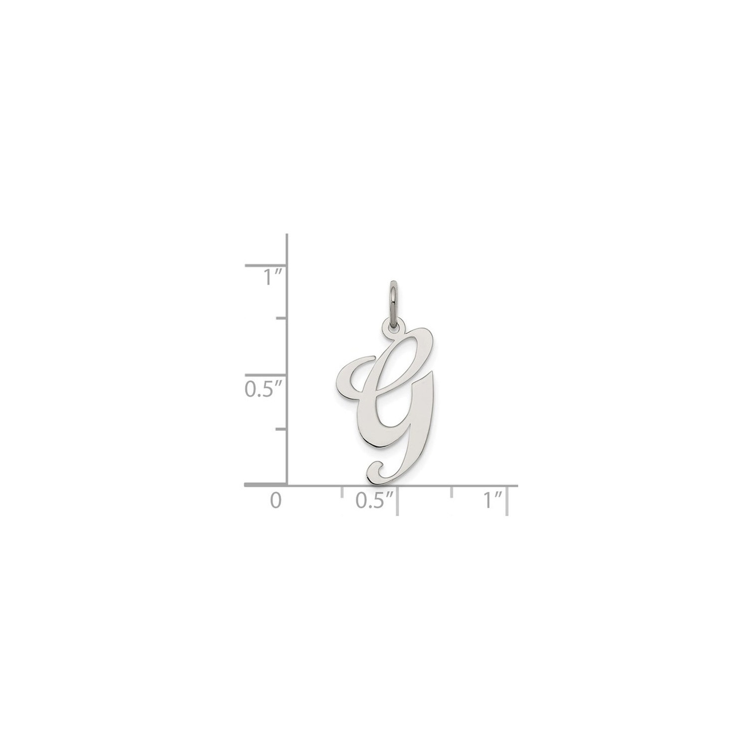 Sterling Silver Fancy Script Initial -G- Pendant Necklace Charm with Chain