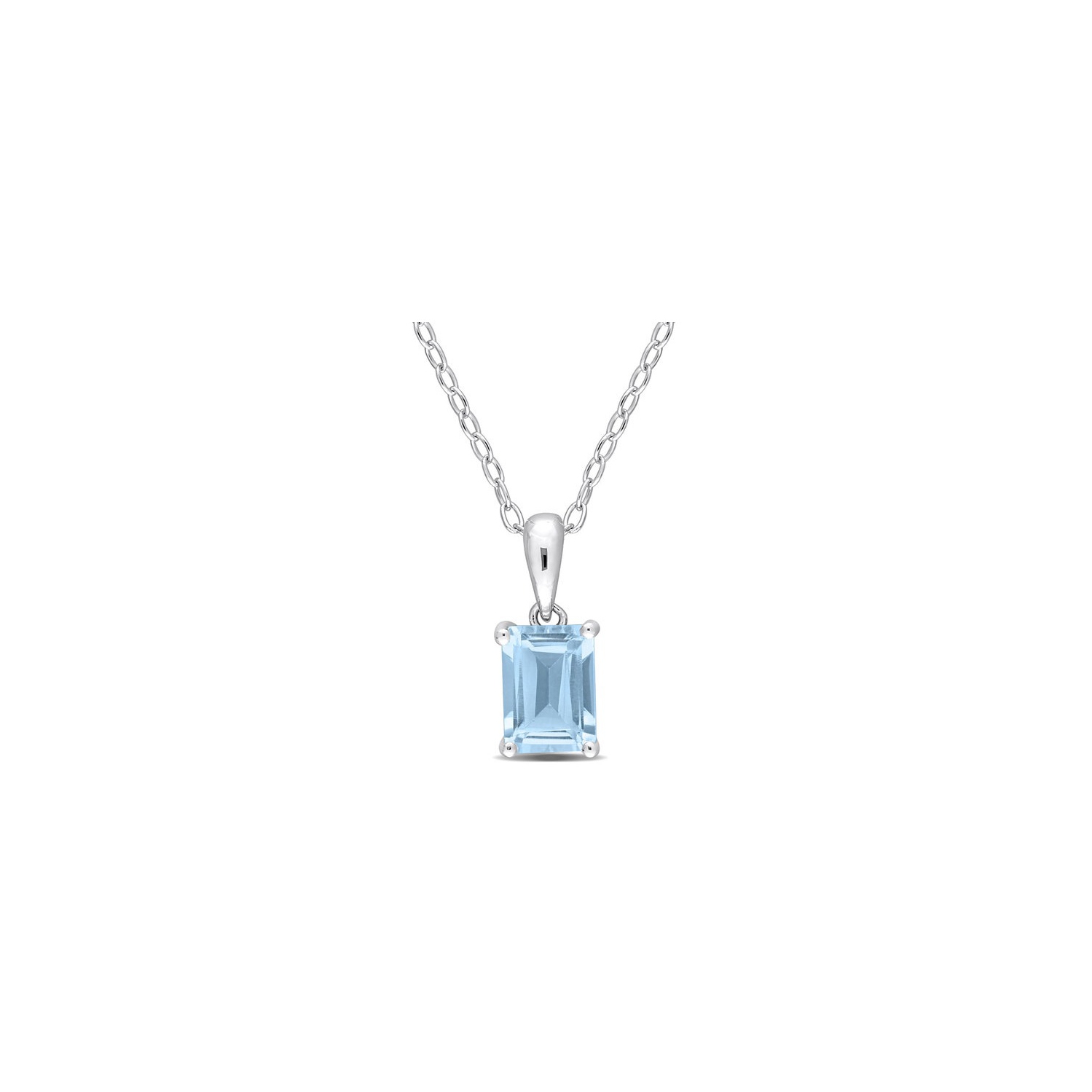 1,20 carat Collier de pendentif topaze bleu topaze en argent sterling avec cha?«ne
