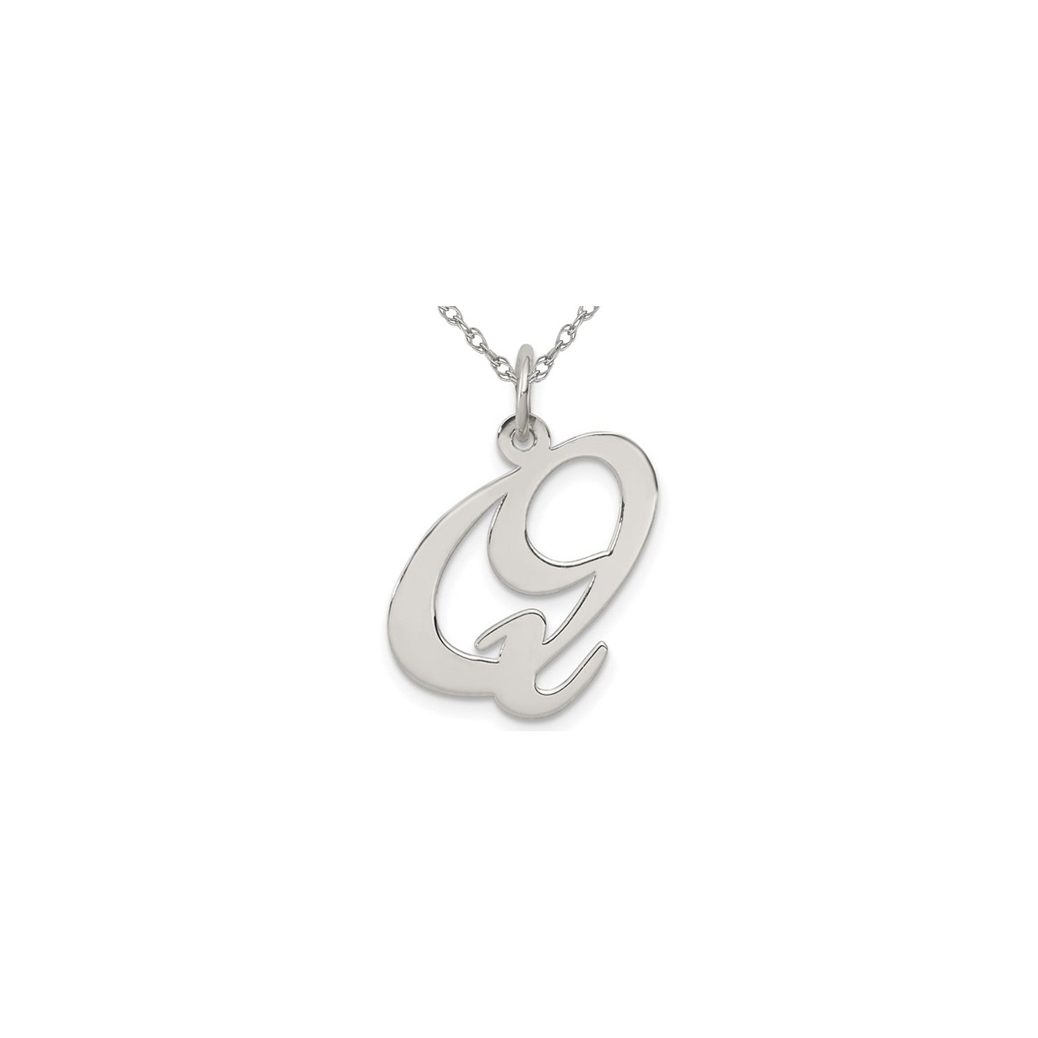 Script de sterling script de fantaisie -q- Collier pendant charme avec cha?«ne