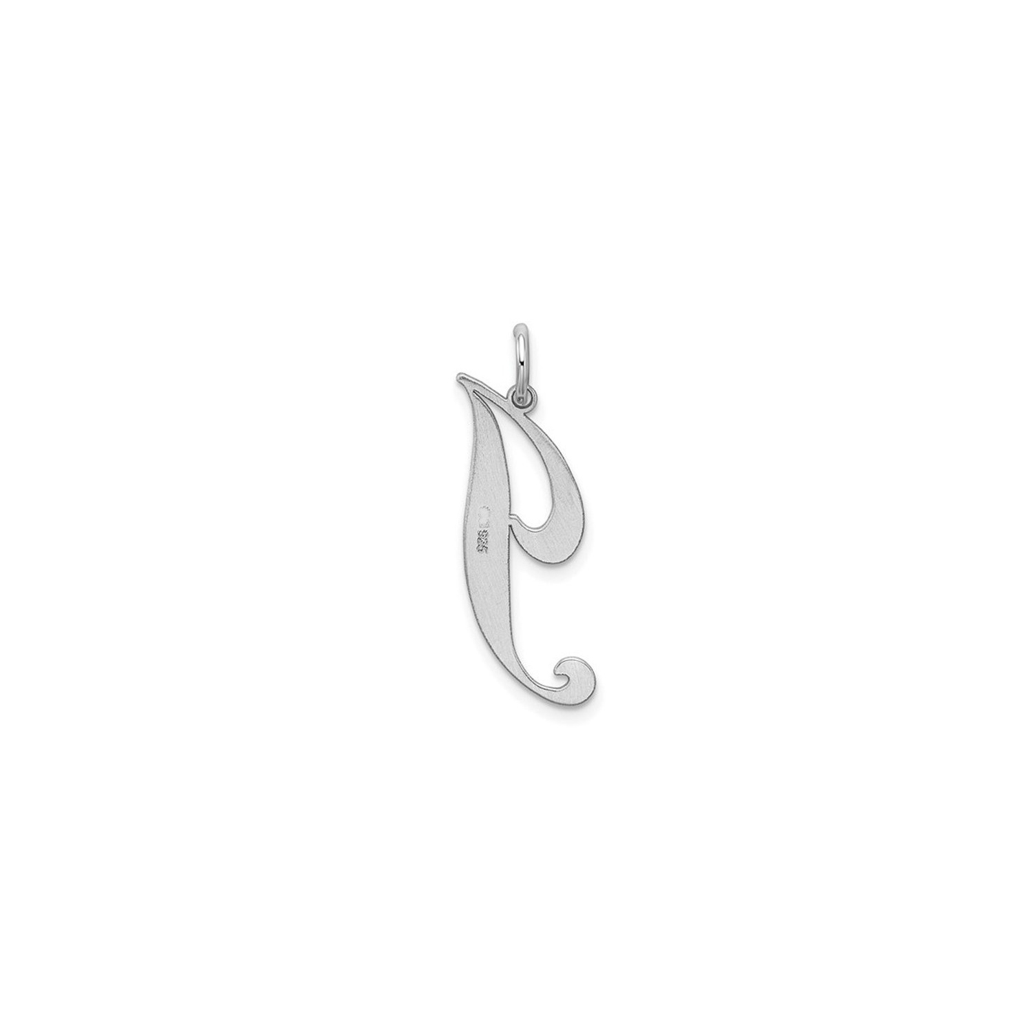 Sterling Silver Fancy Script Initial -J- Pendant Necklace Charm with Chain