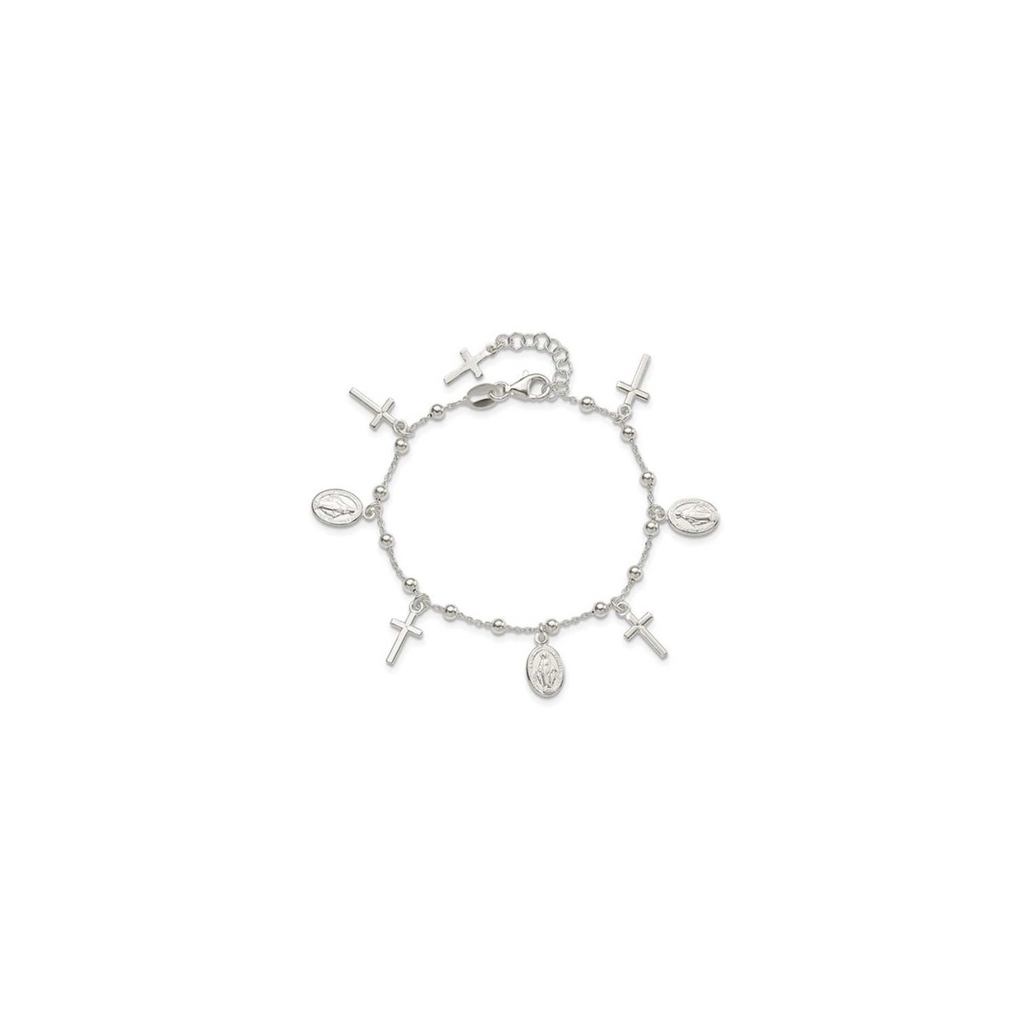 Bracelet de charme de m??daille miraculeux en argent sterling