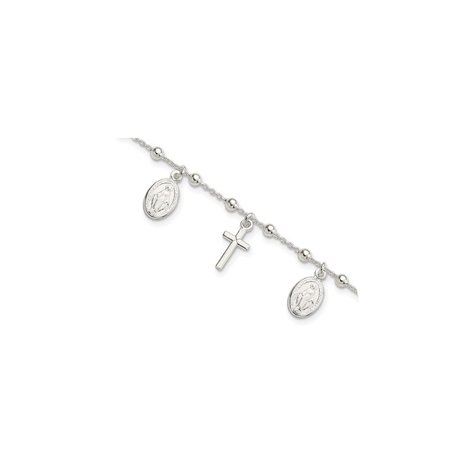 Bracelet de charme de m??daille miraculeux en argent sterling