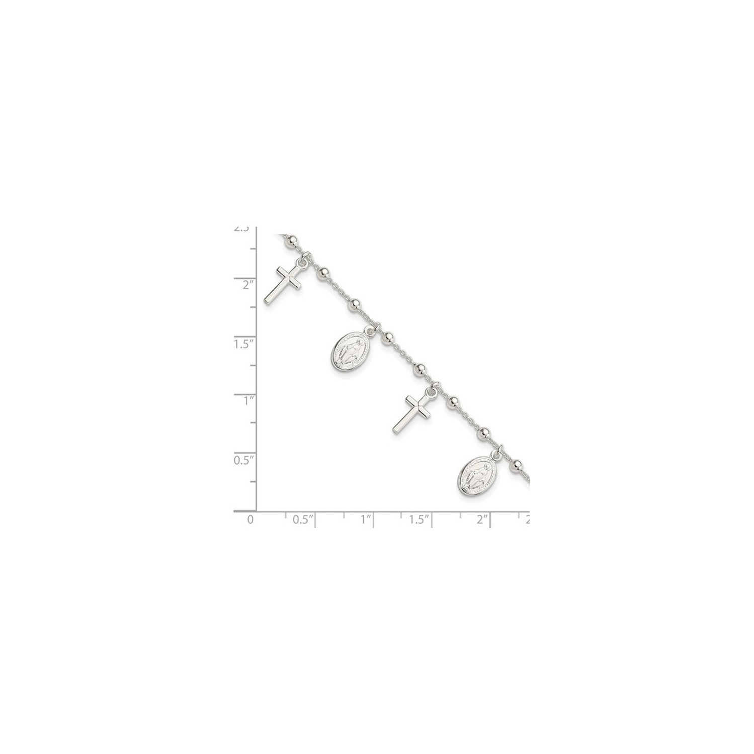 Bracelet de charme de m??daille miraculeux en argent sterling