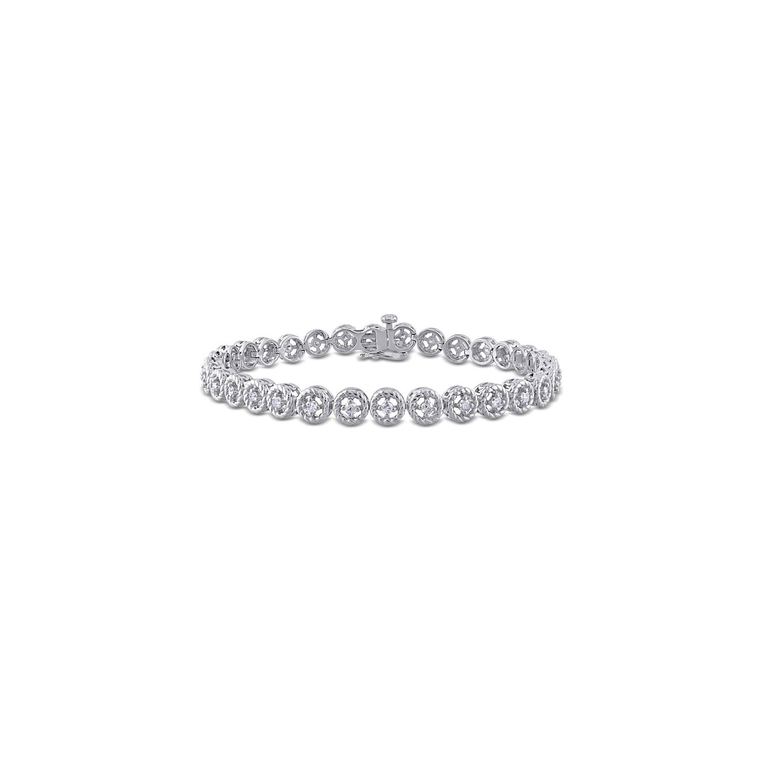1,00 carat Bracelet de liaison de tennis en diamant en argent sterling
