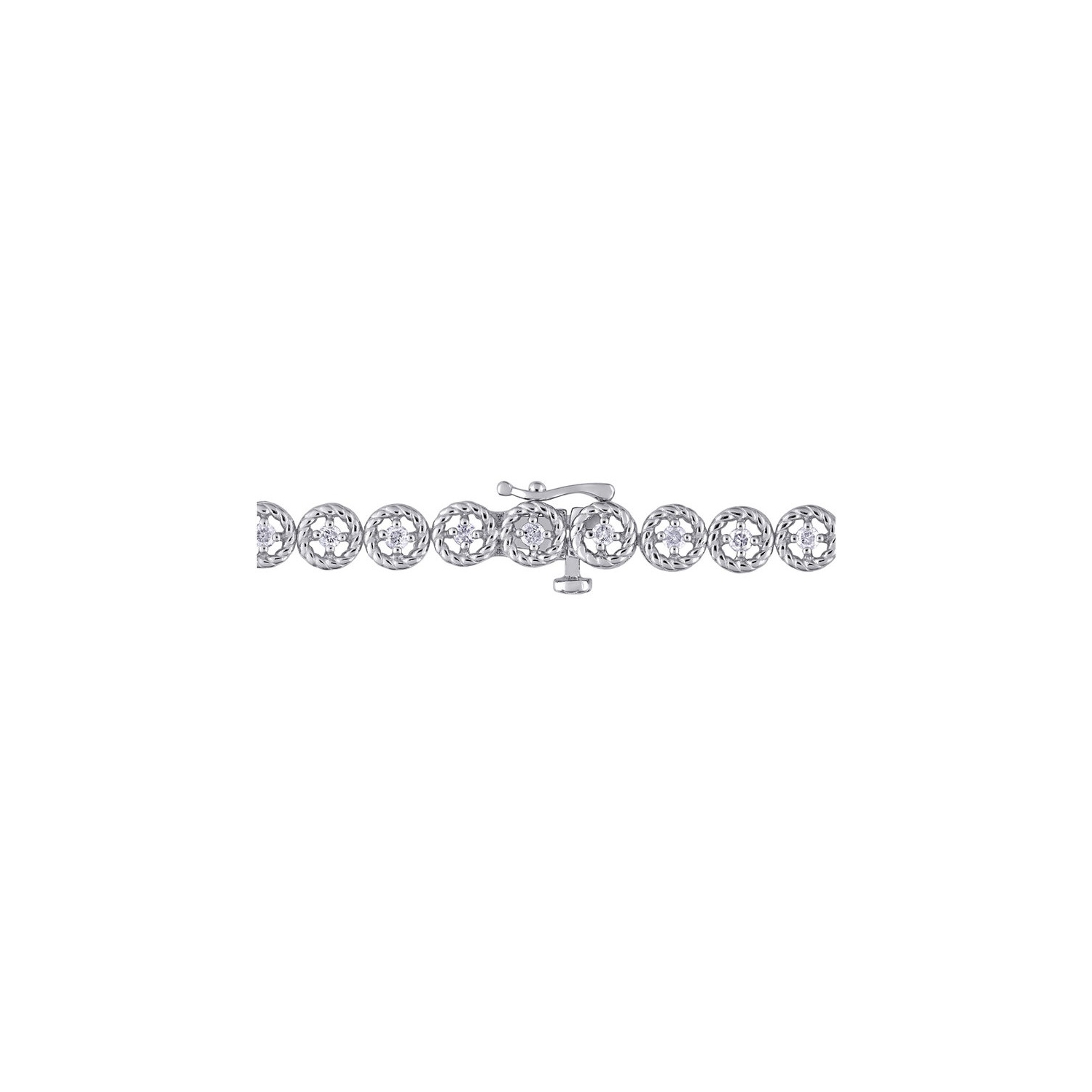 1,00 carat Bracelet de liaison de tennis en diamant en argent sterling
