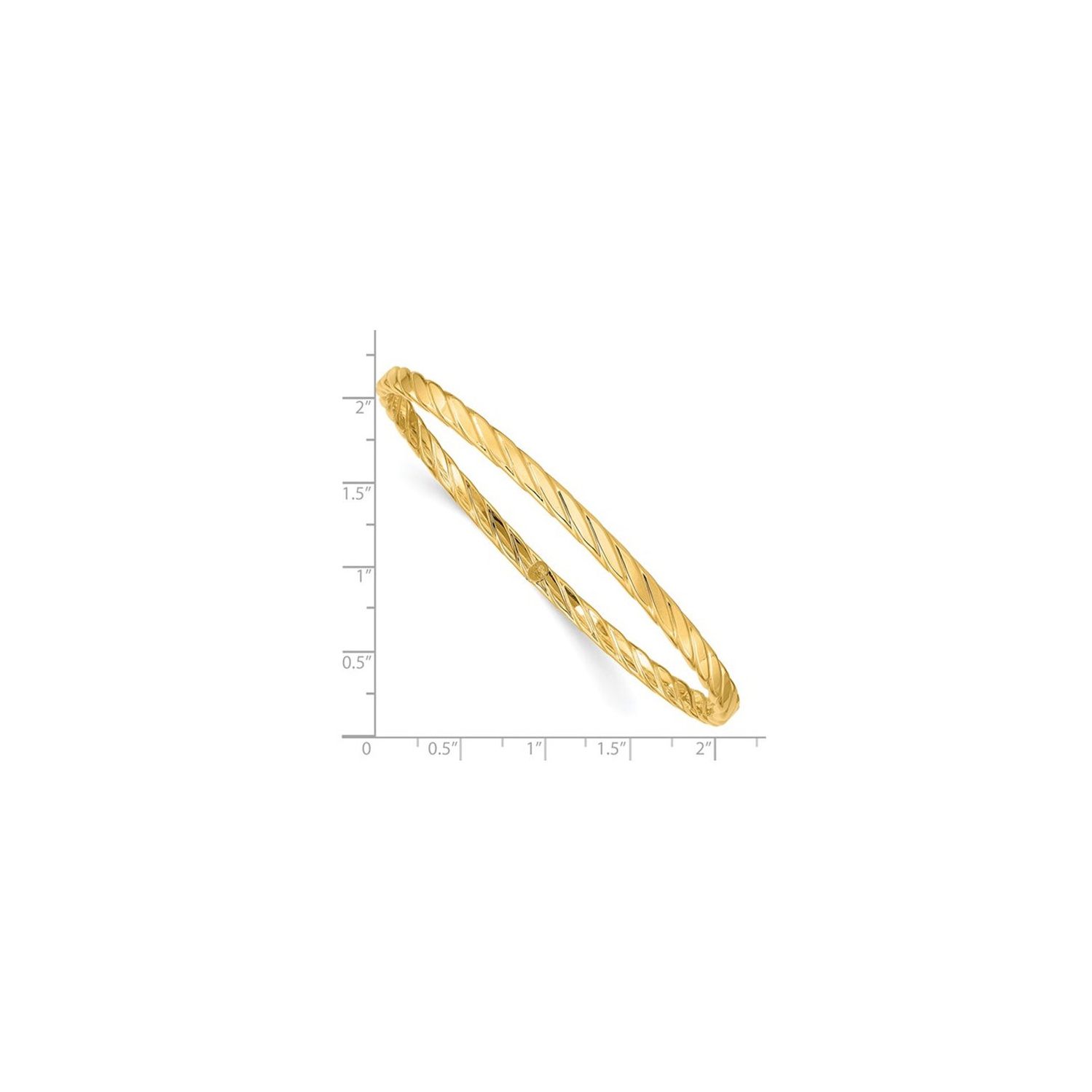 Bracelet jonc torsadé à enfiler en or jaune 10 ct texturé