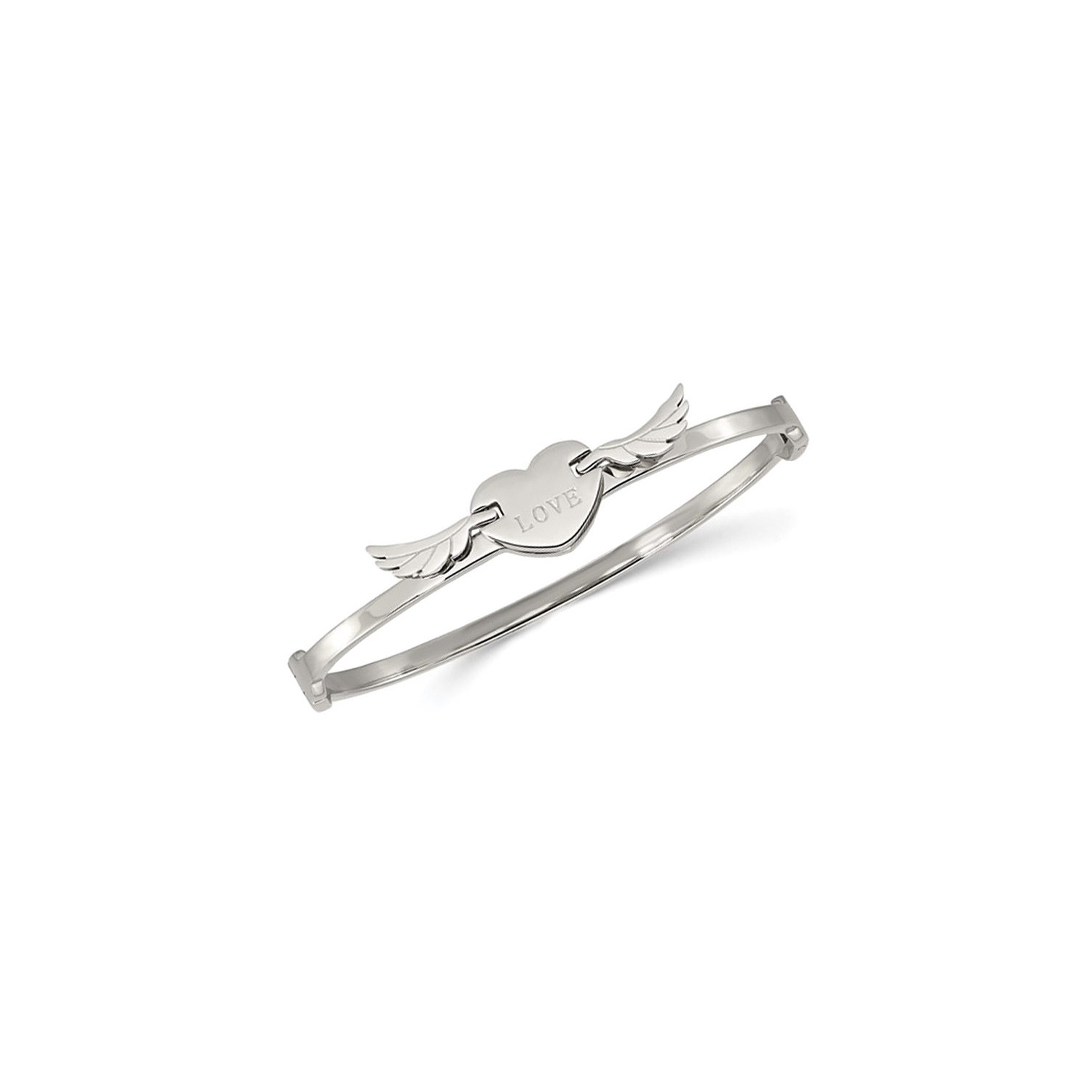 Bracelet en acier inoxydable Coeur Love With Wings