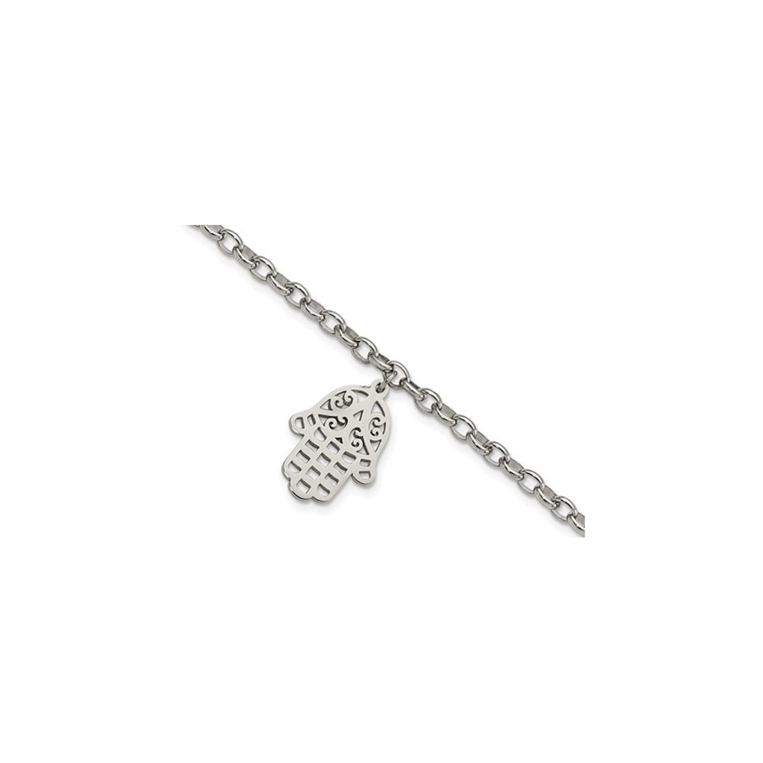 Bracelet lien hamsa en acier inoxydable