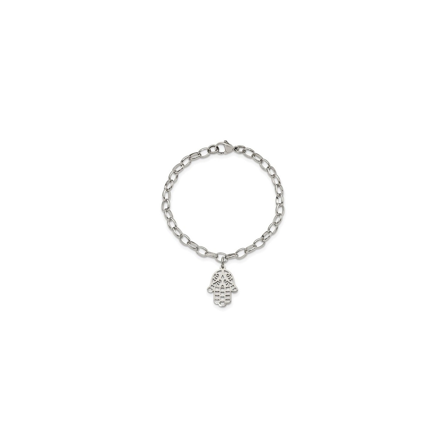 Bracelet lien hamsa en acier inoxydable