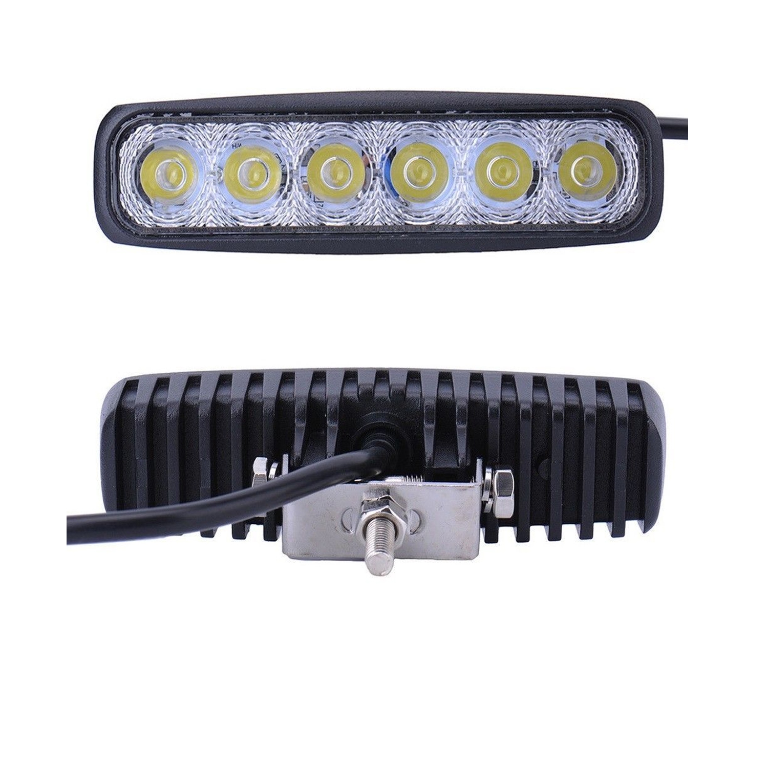Lampe antibrouillard de voiture blanche à 6 barres LED, lampe spot 18W Lampe antibrouillard de voiture, lampe spot