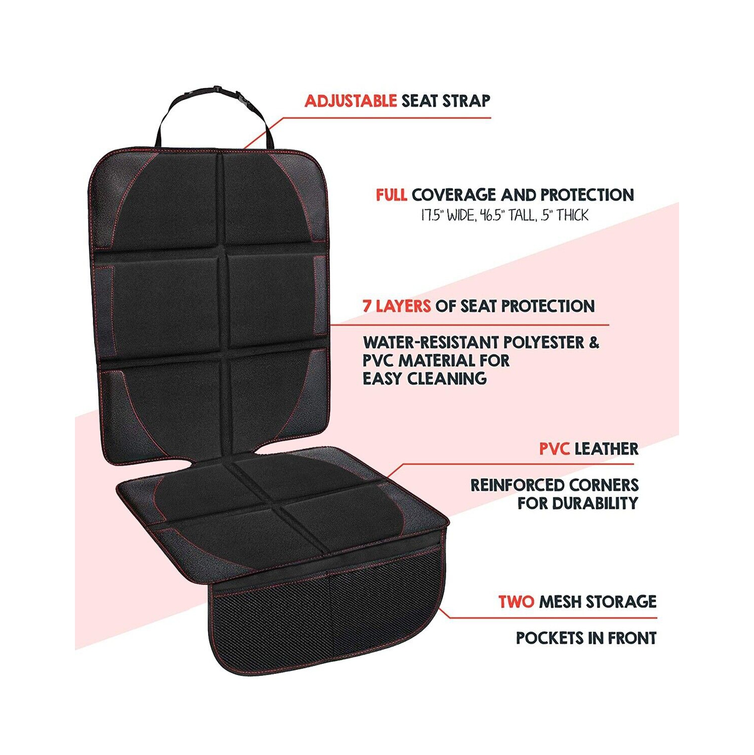 Water & Dirt-proof Car Seat Cover Protector & Car Backseat Organizer Kick Mat