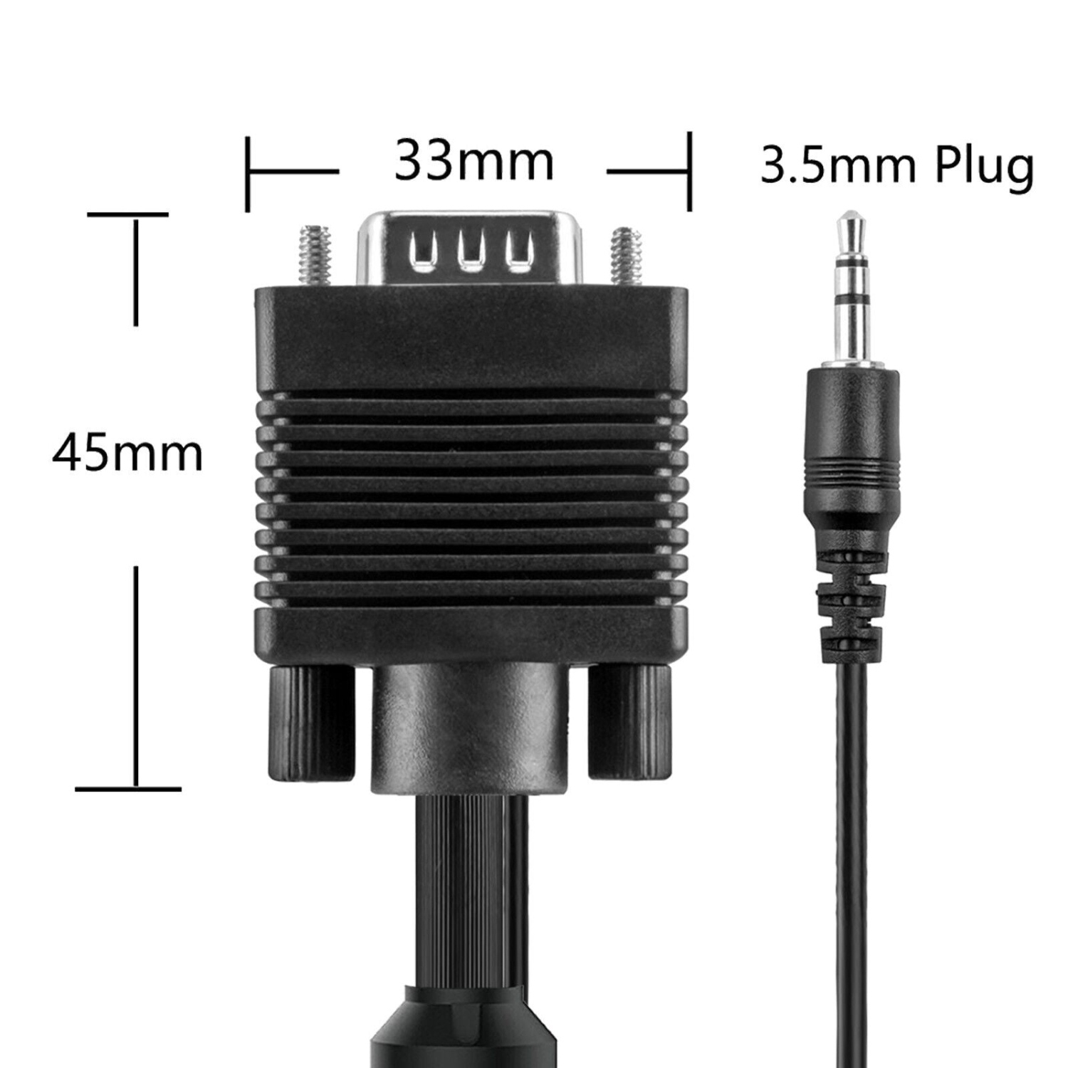 VGA Cable with Audio 6 Feet, 1-5PCS