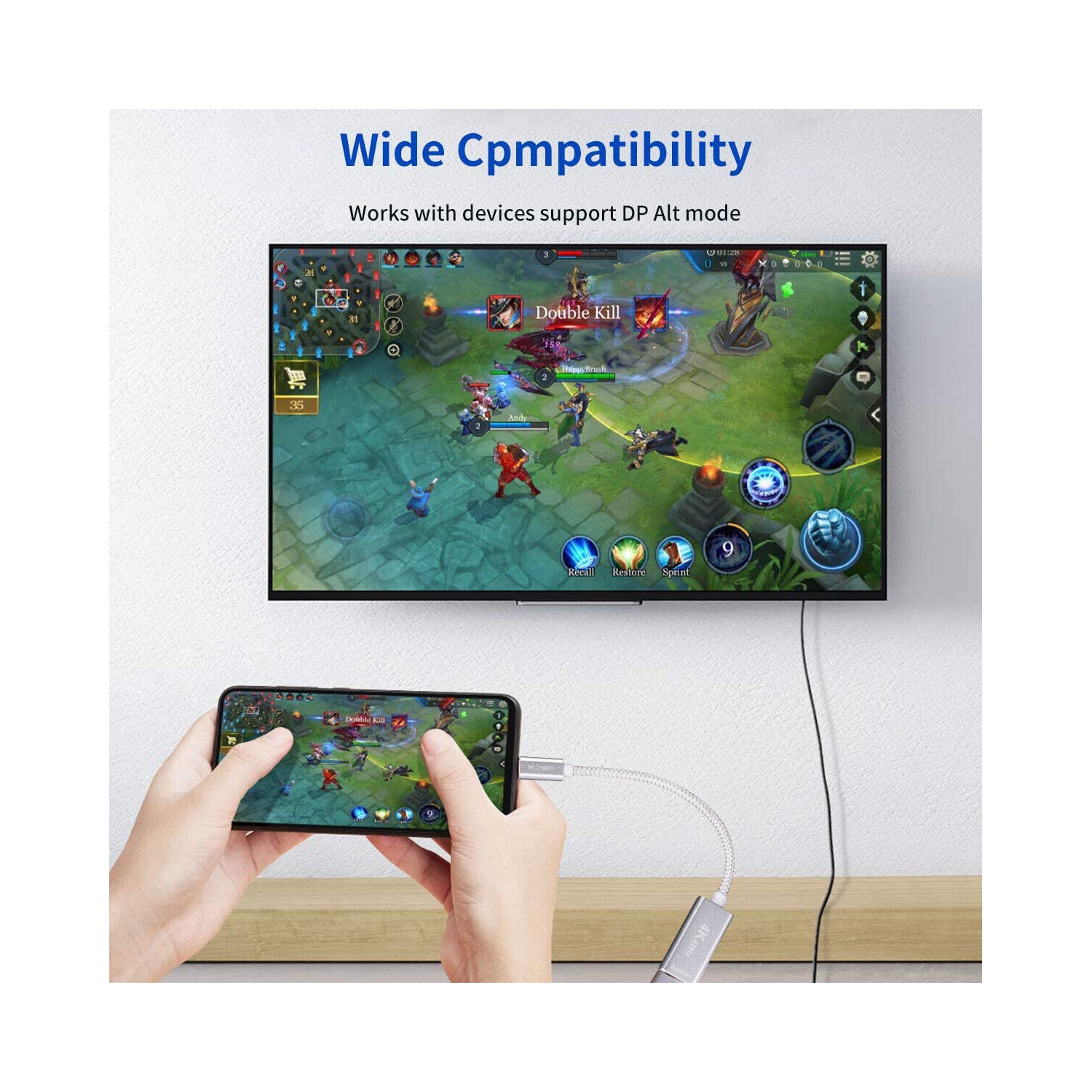 USB 3.1 Type-C to HDMI Female Adapter 4K HD For Samsung Galaxy Note10+ Note10 CA