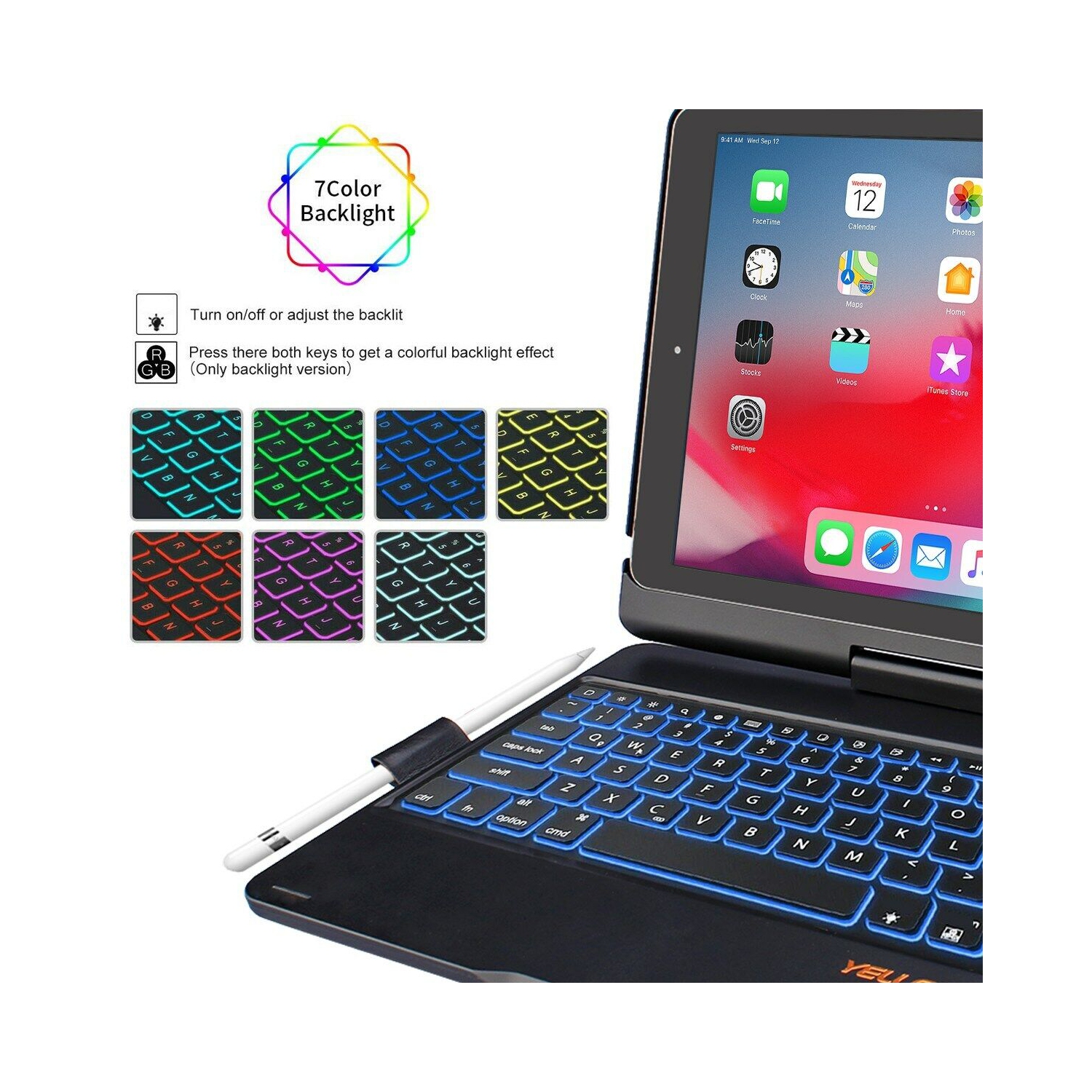 iPad Air 4th 10.9/ Pro 11 2020 Wireless Bluetooth Keyboard Case+Screen Protector